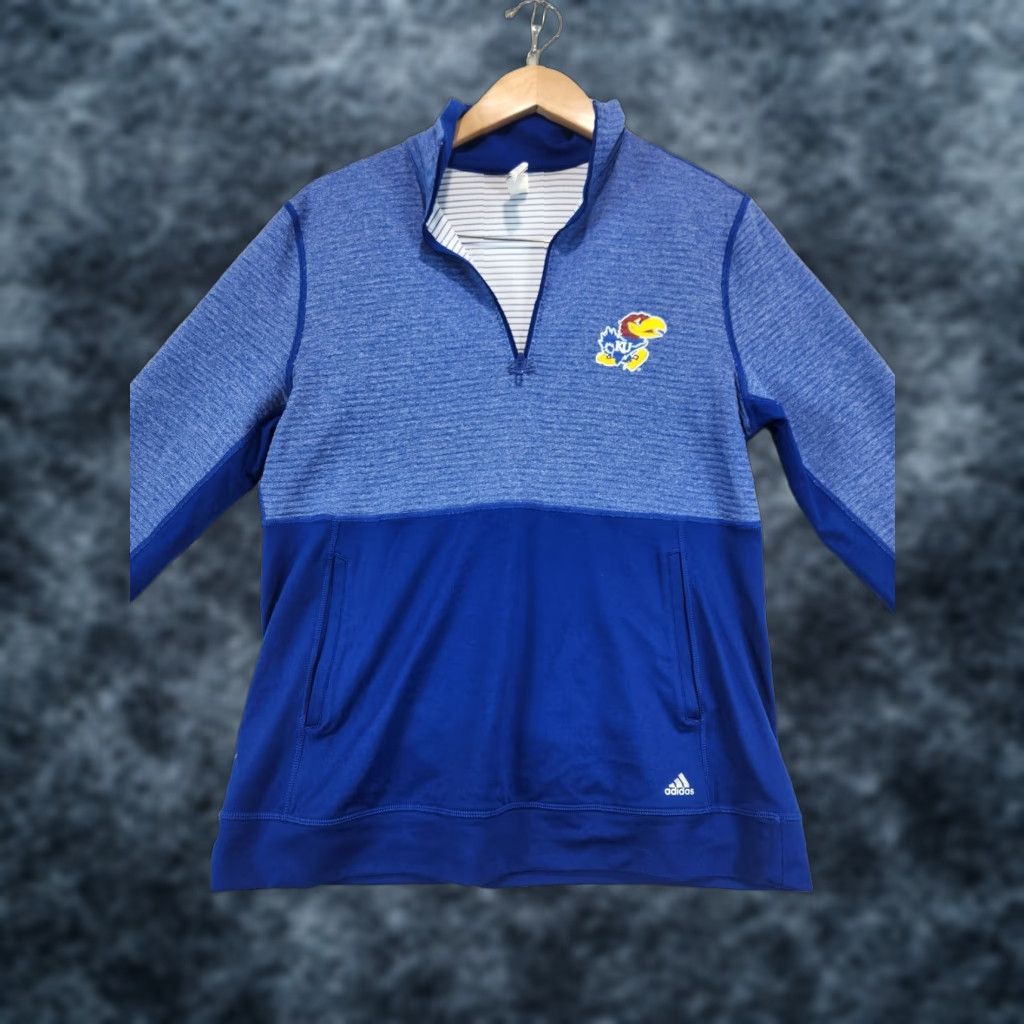 Adidas adidas Limitless Long Sleeve 1/4 Zip Pullover Kansas JHawks Rock Chalk Women's L Shirt Size L / US 10 / IT 46 - 1 Thumbnail