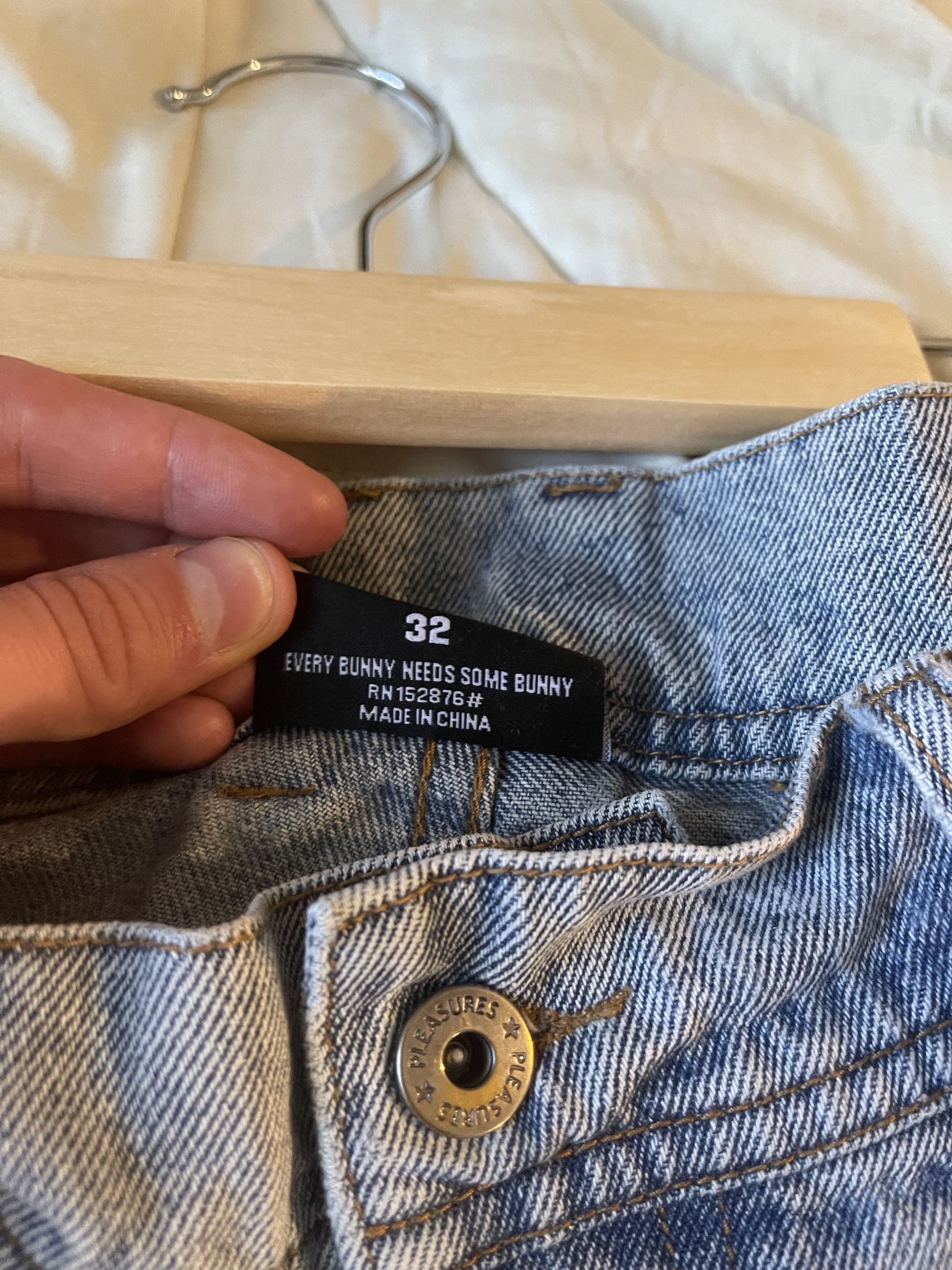 Playboy × Pleasures Pleasures Playboy Jeans (light blue) Size US 32 / EU 48 - 3 Thumbnail