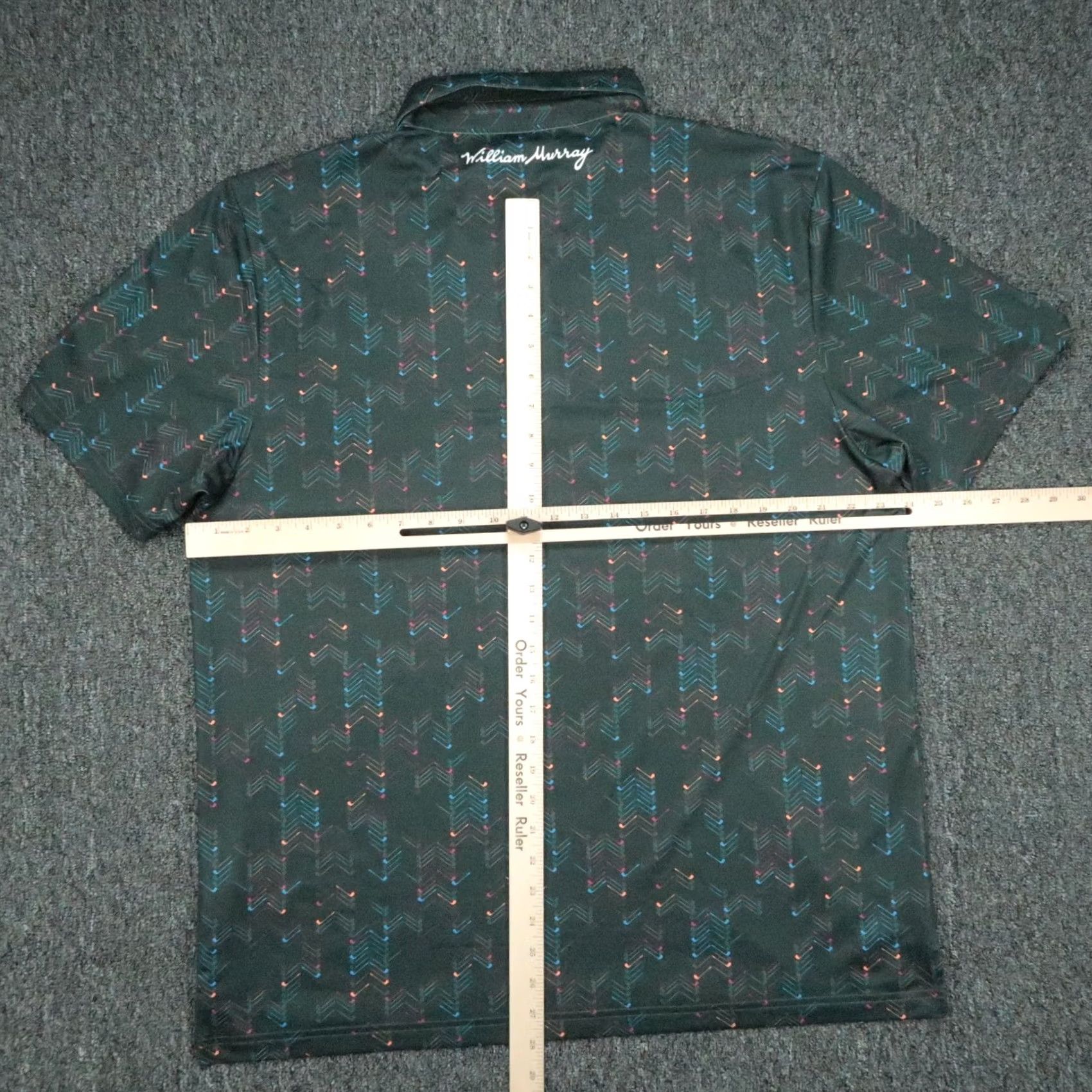 Vintage William Murray Golf Polo Shirt Mens XL Green All Over Print Short Sleeve Size US XL / EU 56 / 4 - 6 Thumbnail