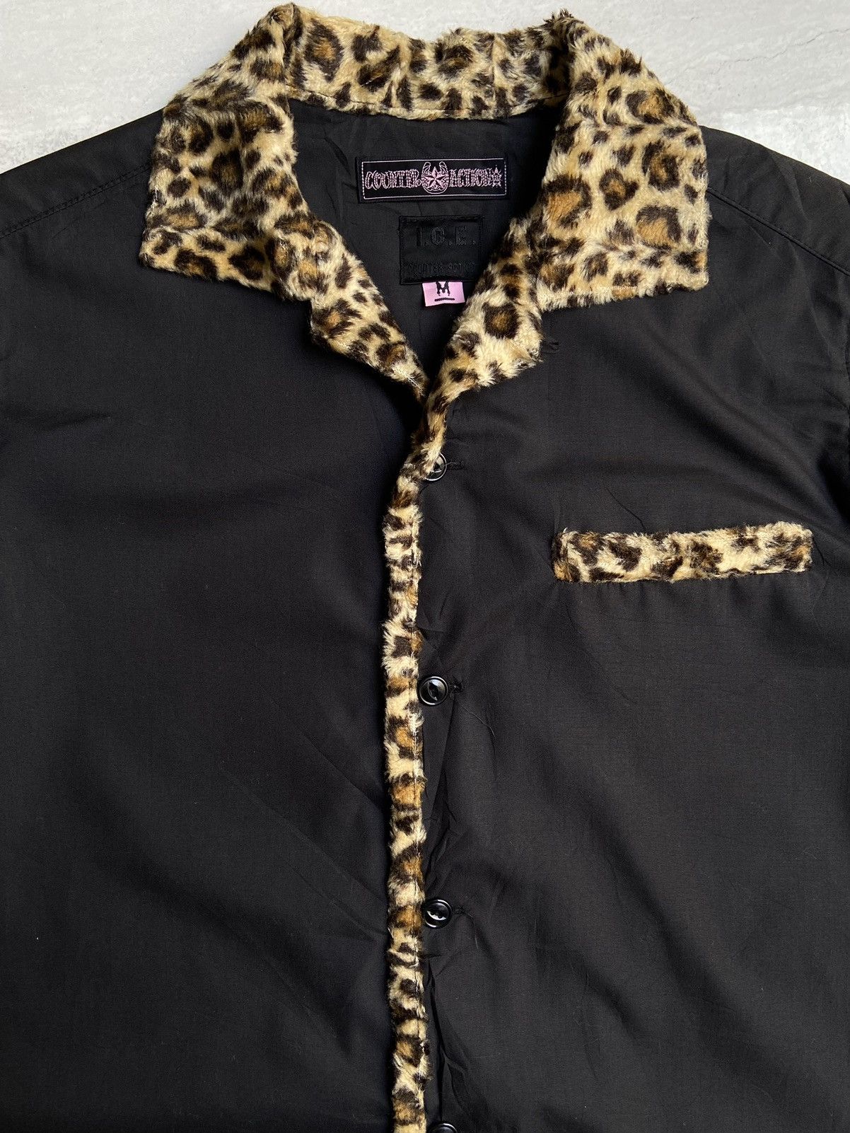 Designer I.C.E COUNTER ACTION Black Shirt Leopard Printed Size US L / EU 52-54 / 3 - 3 Thumbnail