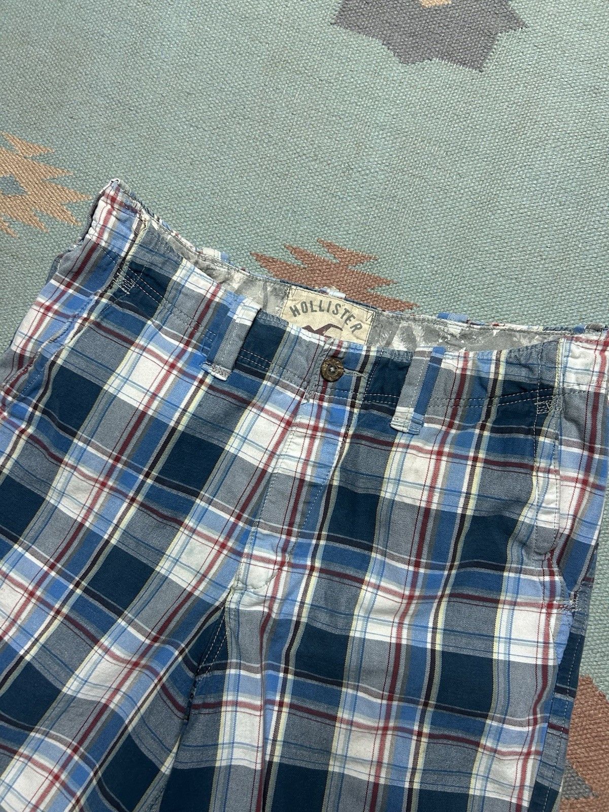 Hollister Hollister men’s plaid shorts cotton blue casual wide leg 34 Size US 34 / EU 50 - 4 Thumbnail
