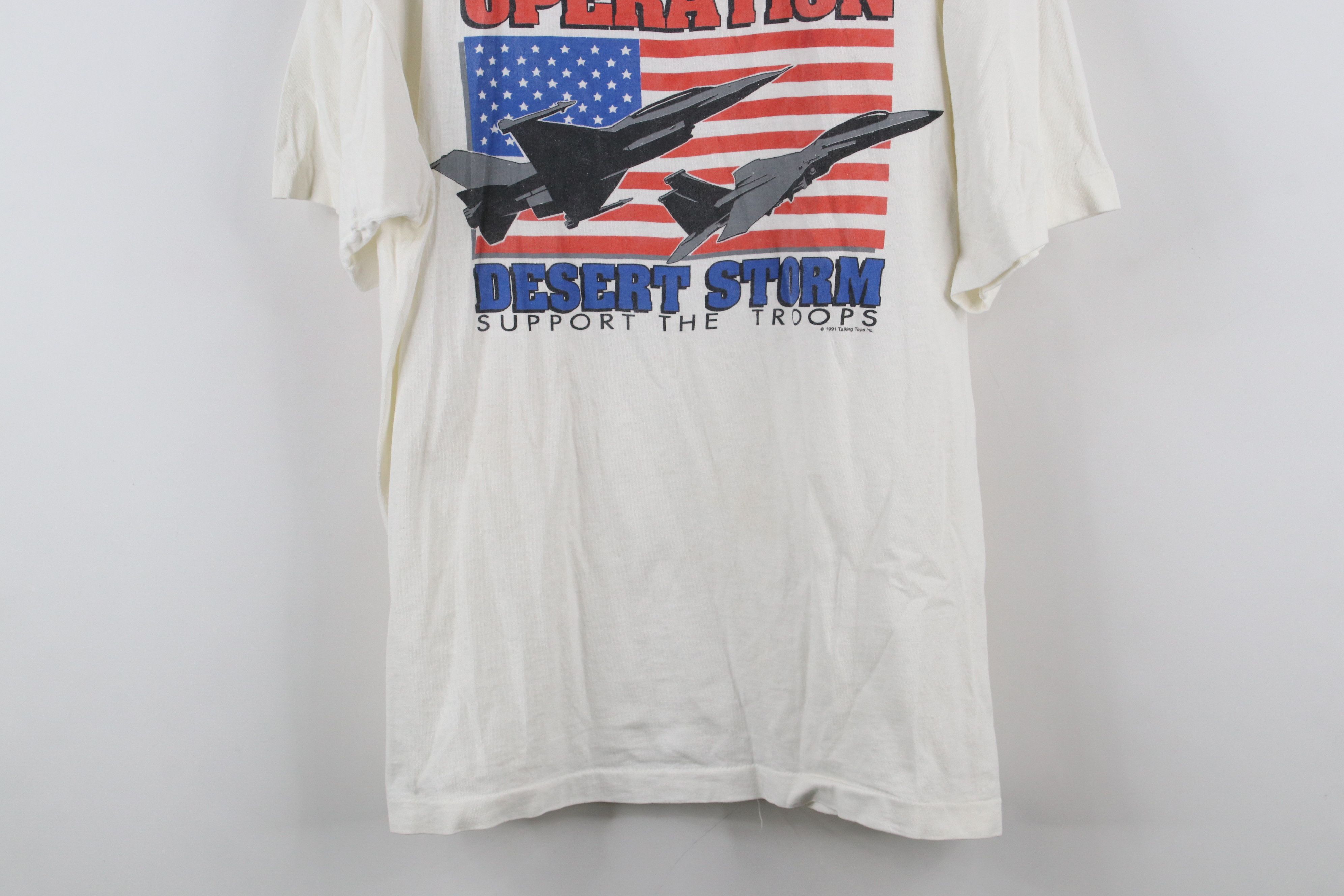 Vintage Vintage 90s Operation Desert Military T-Shirt White USA Size US XL / EU 56 / 4 - 3 Thumbnail