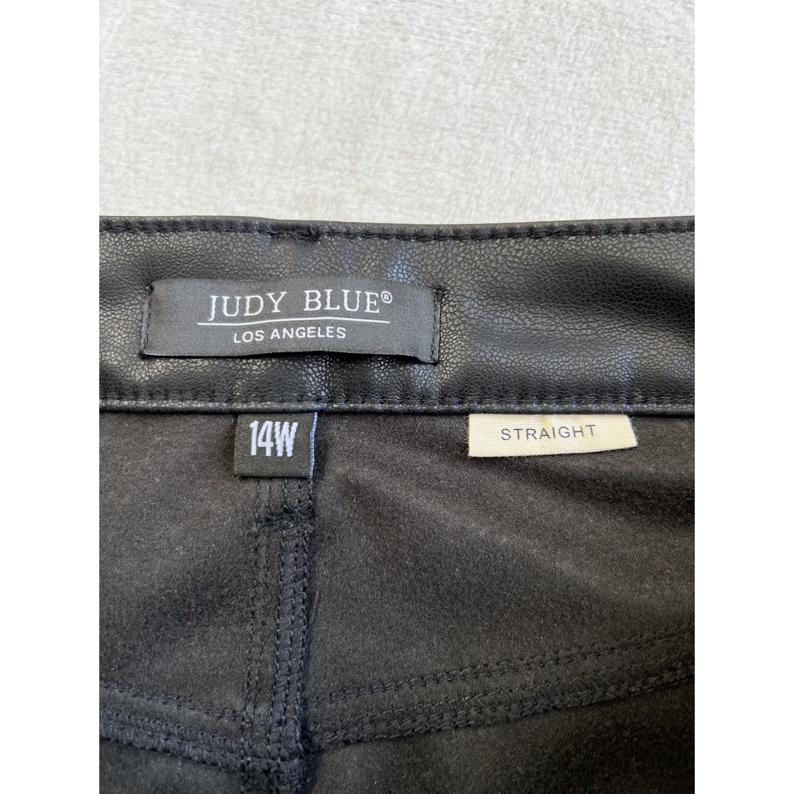 Judy Blue Judy Blue Faux Leather Front Black Straight Fit Jeans Women Size 36" / US 14 / IT 50 - 8 Thumbnail