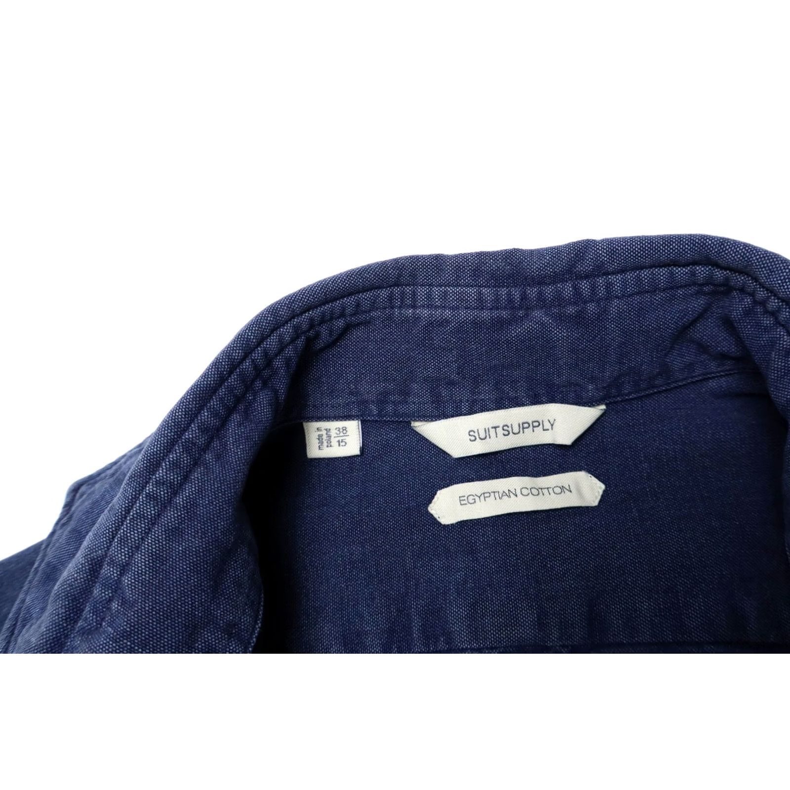 Suitsupply SUITSUPPLY Egyptian Cotton Shirt Blue 38 / 15 Cutaway Collar Button Up Mens Regular Long Sleeve Chest 38 Size US M / EU 48-50 / 2 - 7 Thumbnail