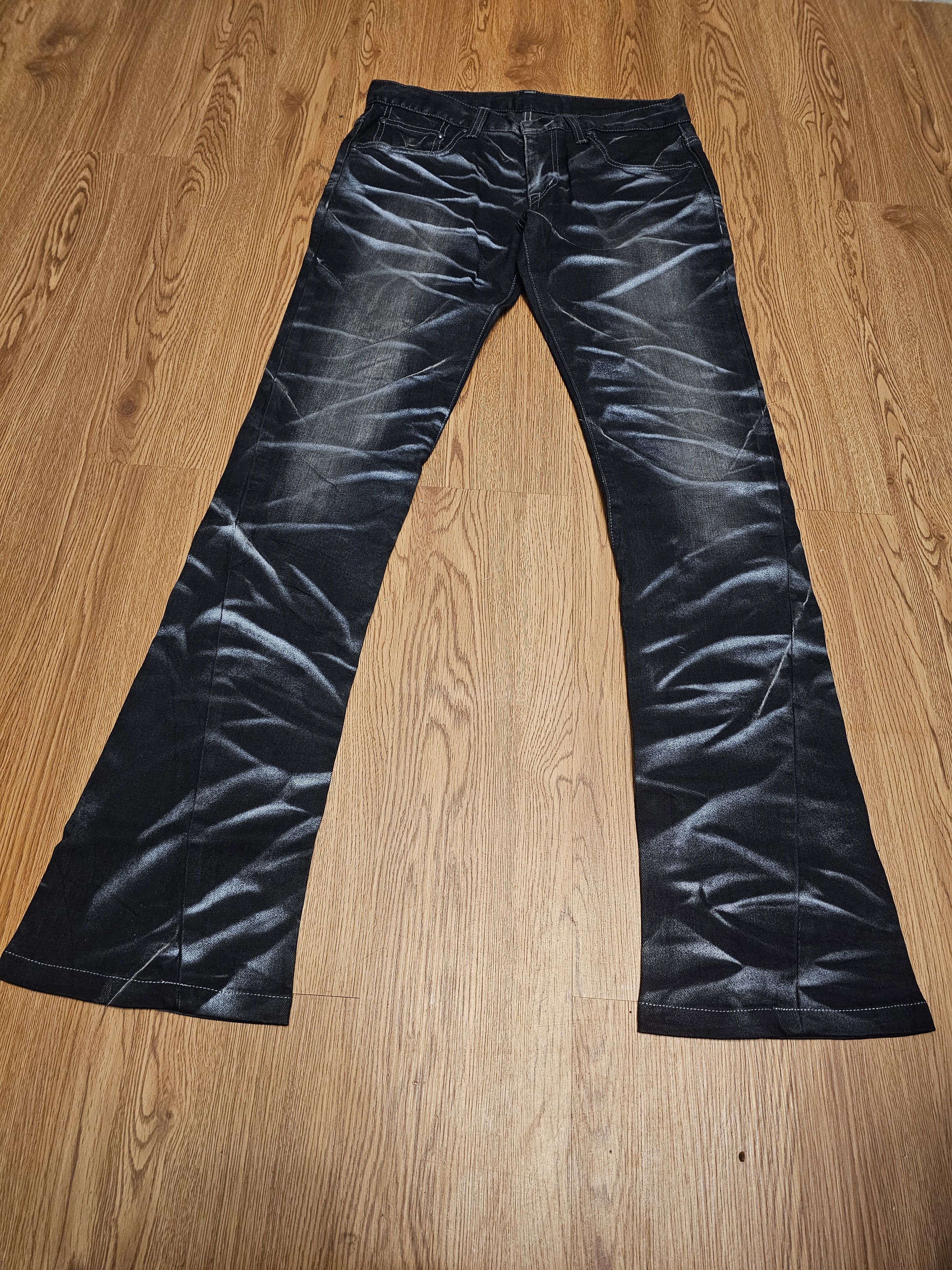 Tornado Mart Tornado Mart Silver Clawed Marks Flared Jeans Size US 30 / EU 46 - 1 Thumbnail