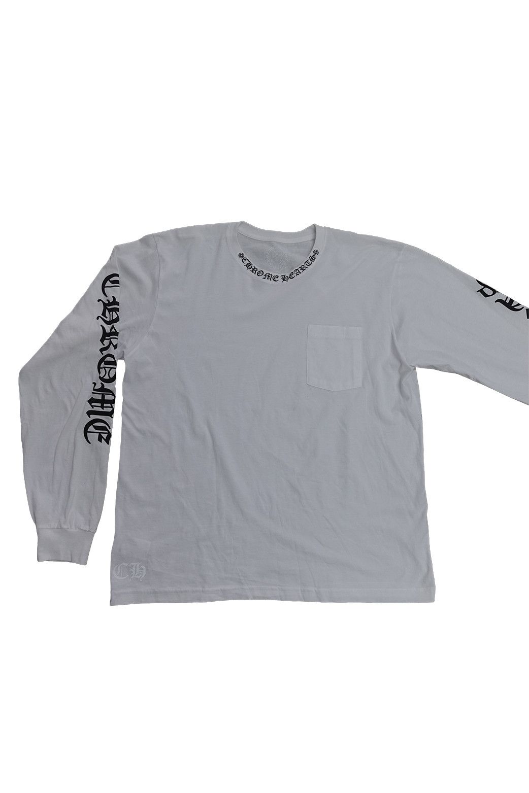 Chrome Hearts CHROME HEARTS POCKET CREW LONG SLEEVE T SHIRT WHITE BLACK Size US XL / EU 56 / 4 - 1 Thumbnail