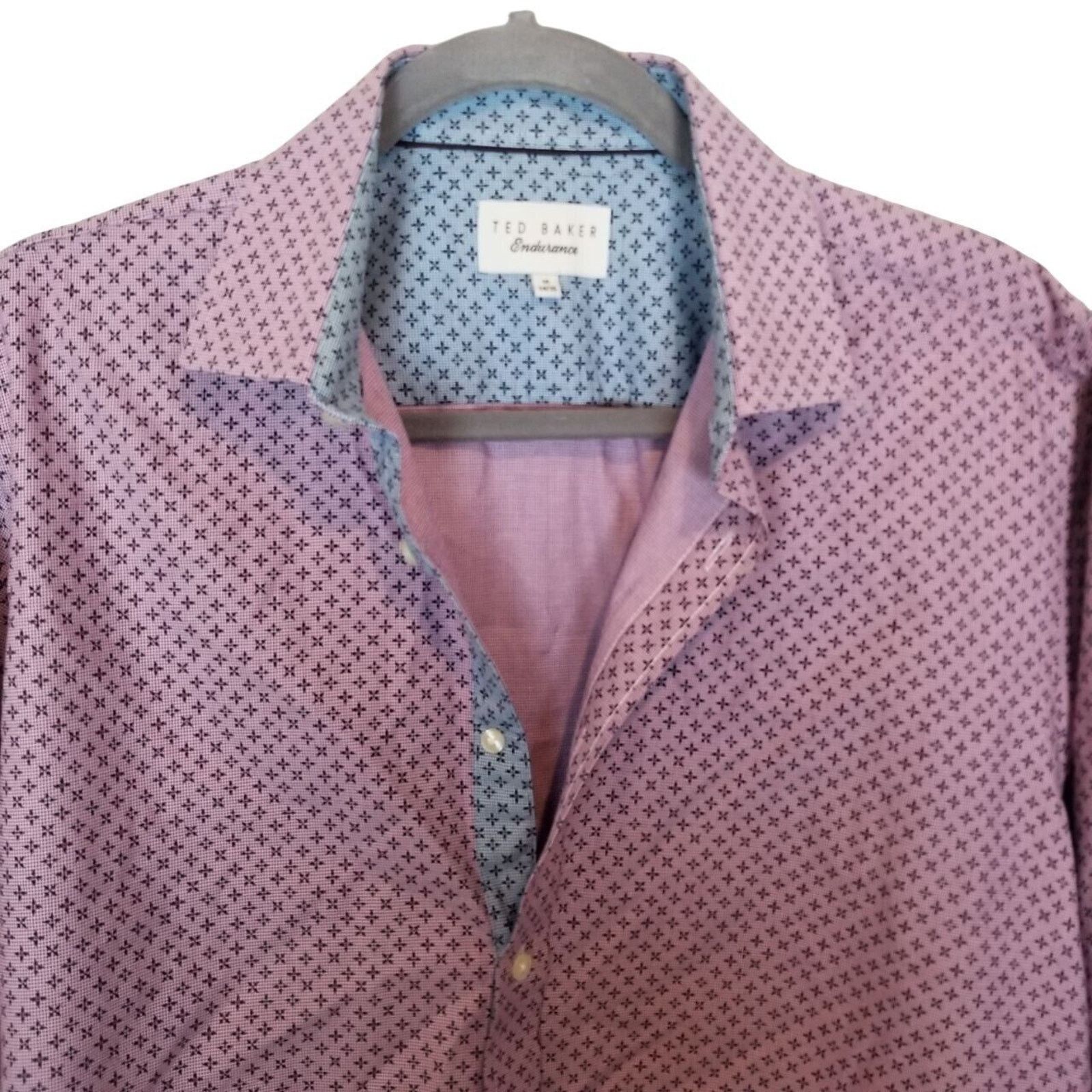 Ted Baker Ted Baker Endurance Mens Geometric Dress Shirt Size 34/35 Size US L / EU 52-54 / 3 - 2 Thumbnail