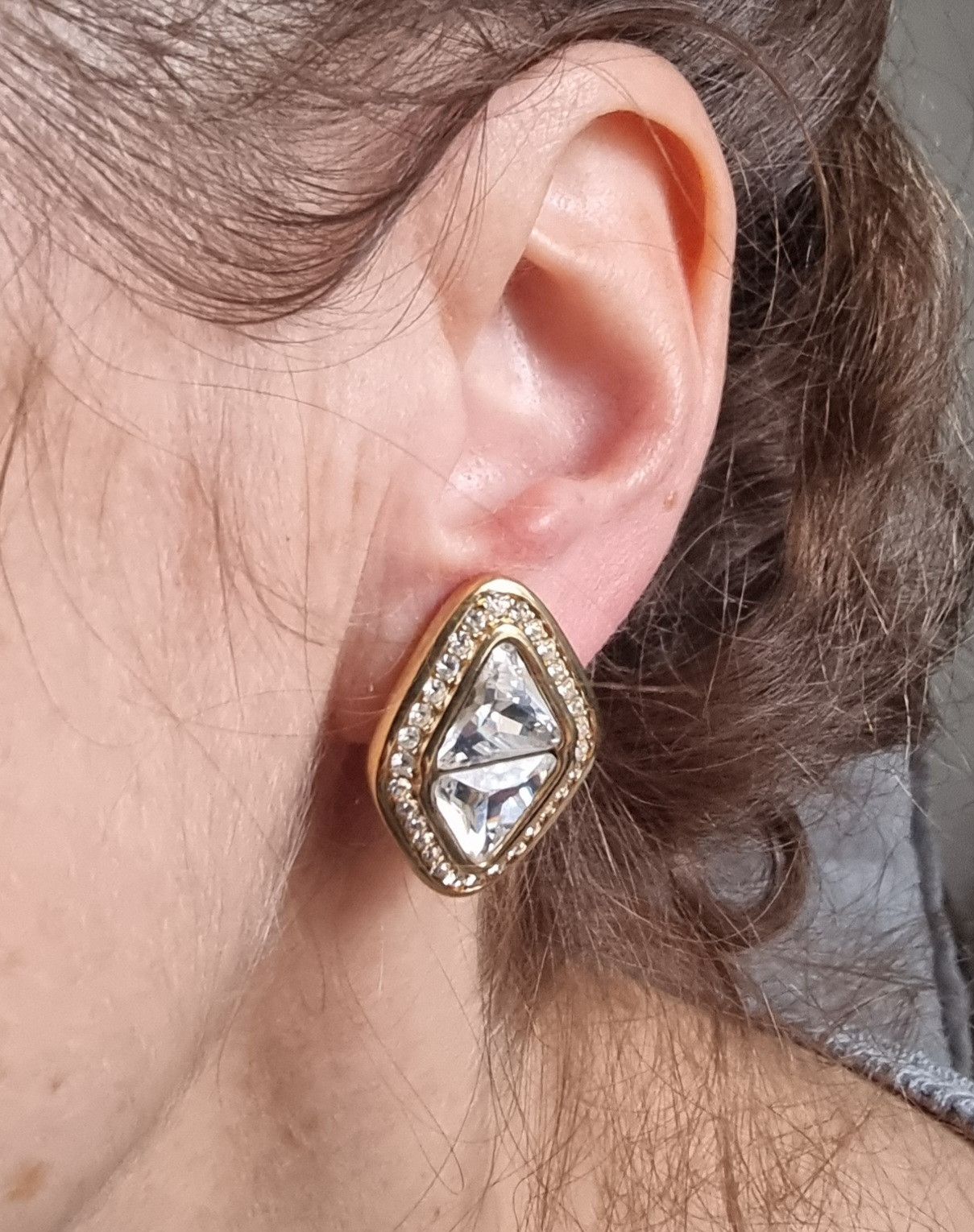 Swarovski Vintage Swarovski 1980s - 1990s Clip-On Earrings With Clear Size ONE SIZE - 1 Thumbnail