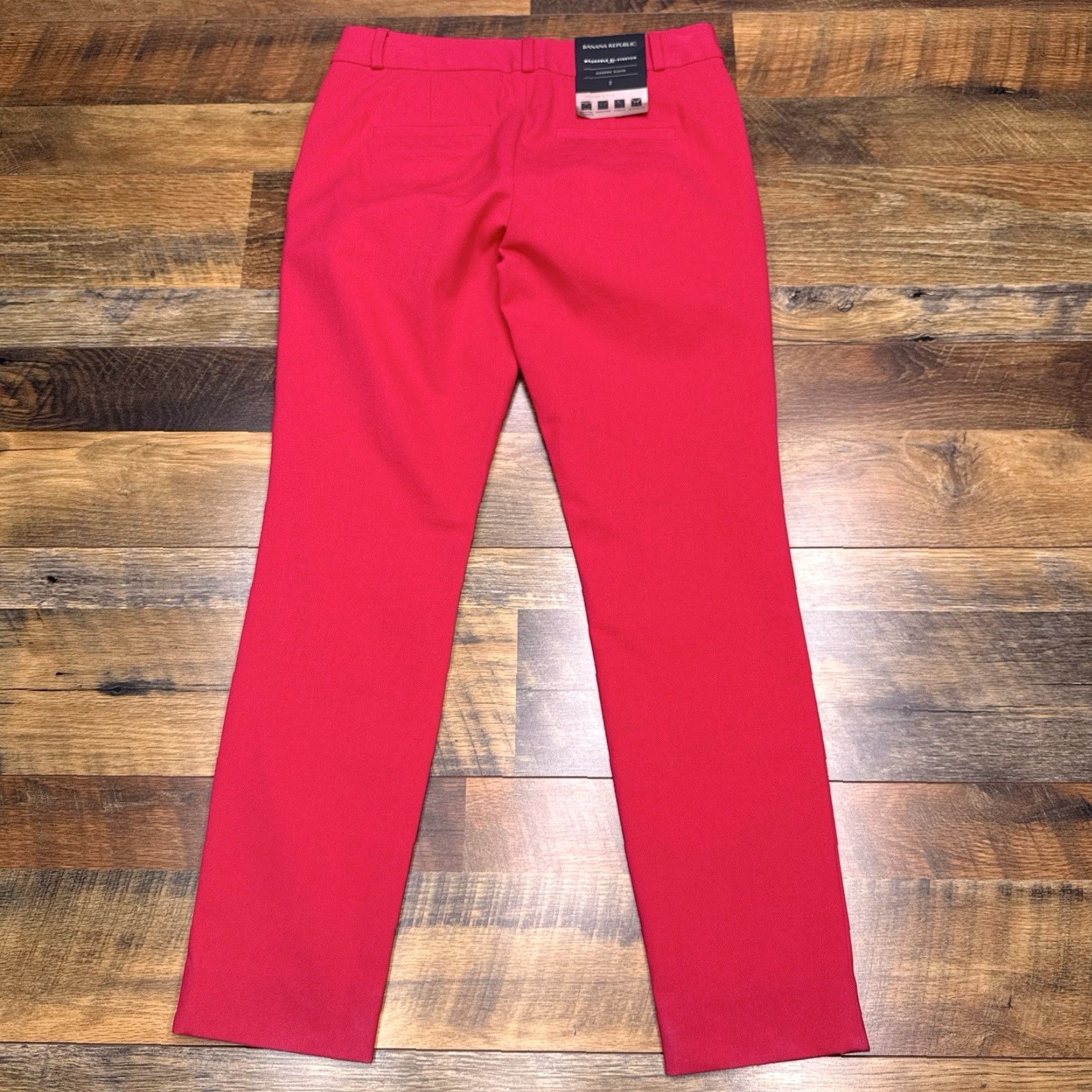 Banana Republic VINTAGE? No. Banana Republic Sloan Pants Womens 2 Red Mid Rise Bi Stretch New Size 26" / US 2 / IT 38 - 3 Thumbnail