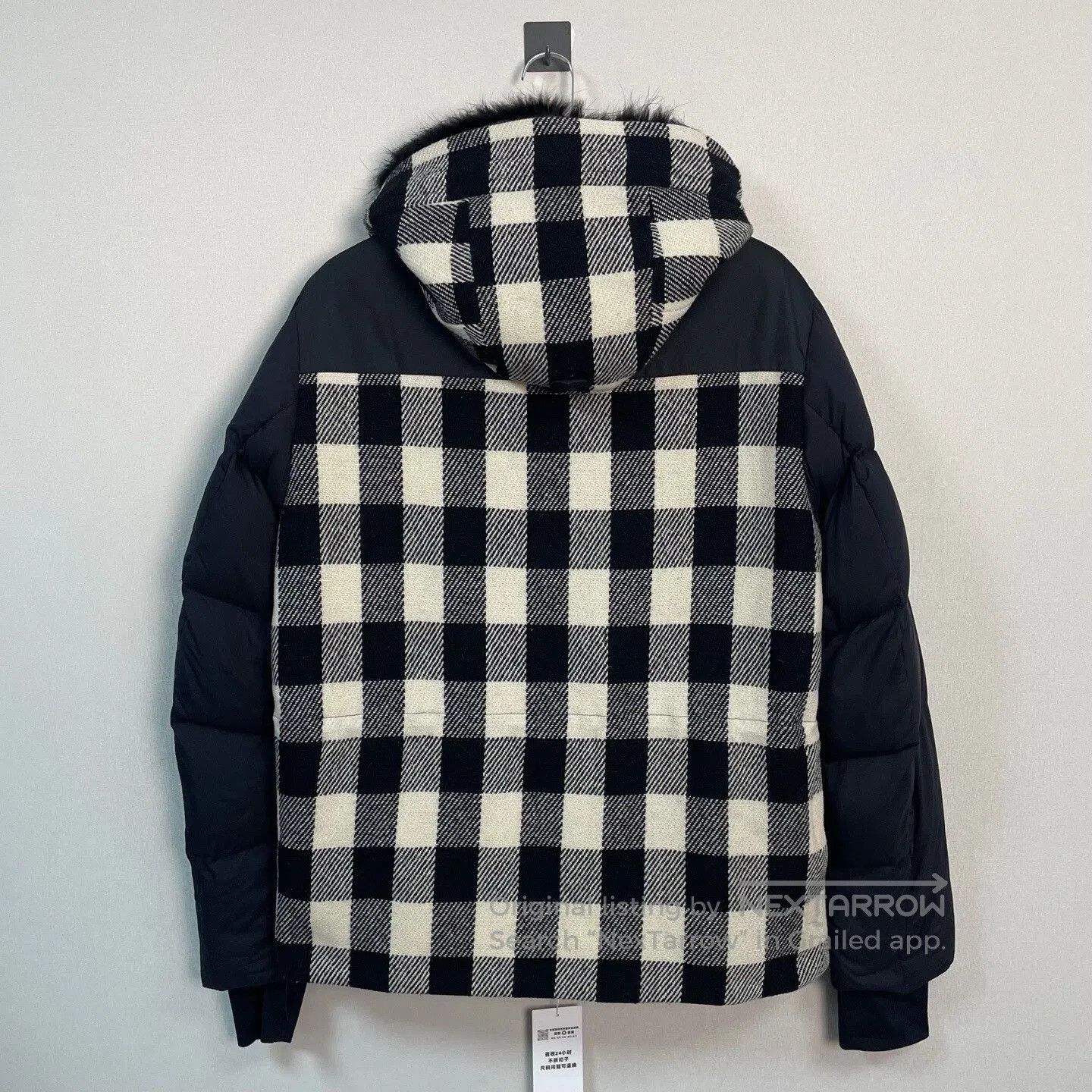 Moncler moncler checkered down jacket with fur collar. Size US XL / EU 56 / 4 - 2 Thumbnail