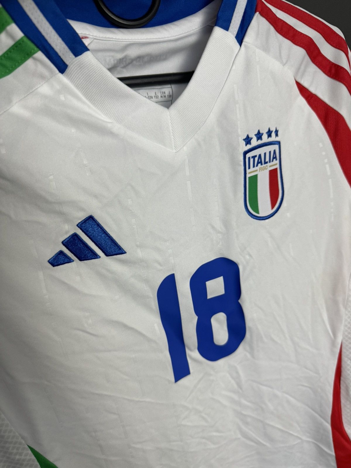 Adidas KIDS New Italy 2024 Away Barella Football Jersey T-Shirt Size US XS / EU 42 / 0 - 4 Thumbnail