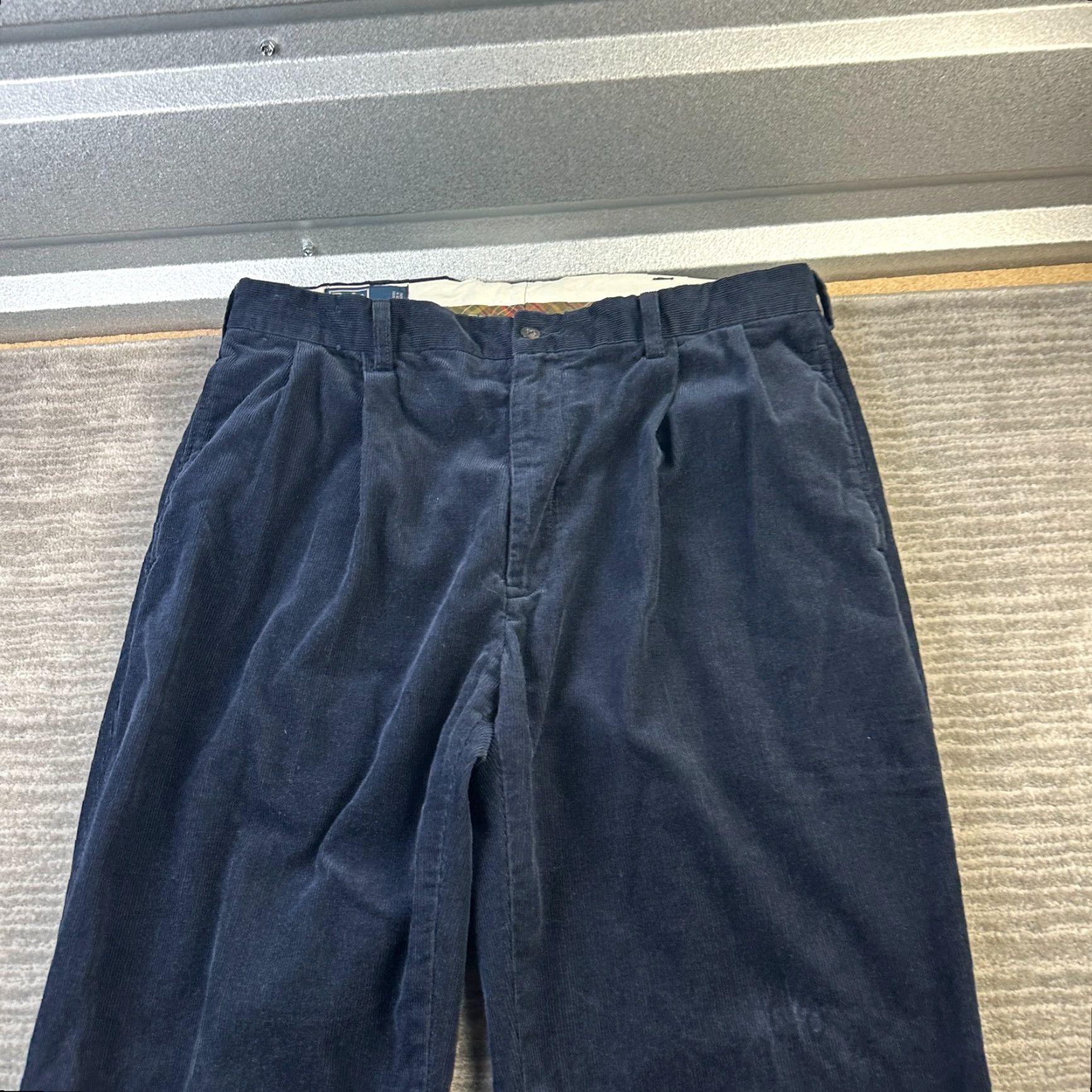 Polo Ralph Lauren VINTAGE Polo Ralph Lauren Pants Corduroy Mens 36x32 Blue Trousers Pleated Hammond Size US M / EU 48-50 / 2 - 3 Thumbnail