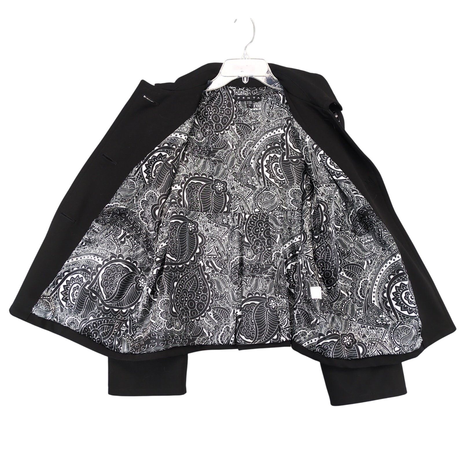 Other Penta Women's 12 Black Peacoat Jacket, Big Buttons Made USA Size XL / US 12-14 / IT 48-50 - 3 Thumbnail