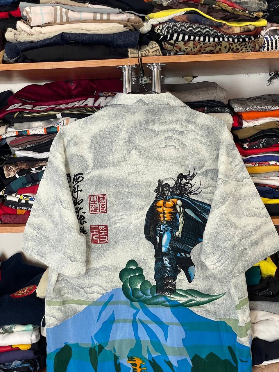 Other Vintage 90s Man’s Crazy Japan Dragon Print Shirt Button Up Size US L / EU 52-54 / 3 - 9 Thumbnail