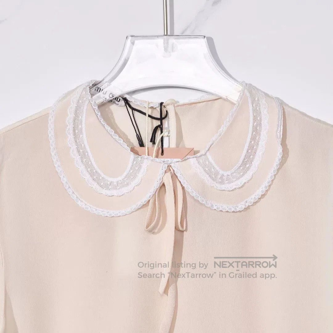 Miu Miu Miu Miu Women's Ruffled Collar Silk Blouse. Size M / US 6-8 / IT 42-44 - 2 Thumbnail