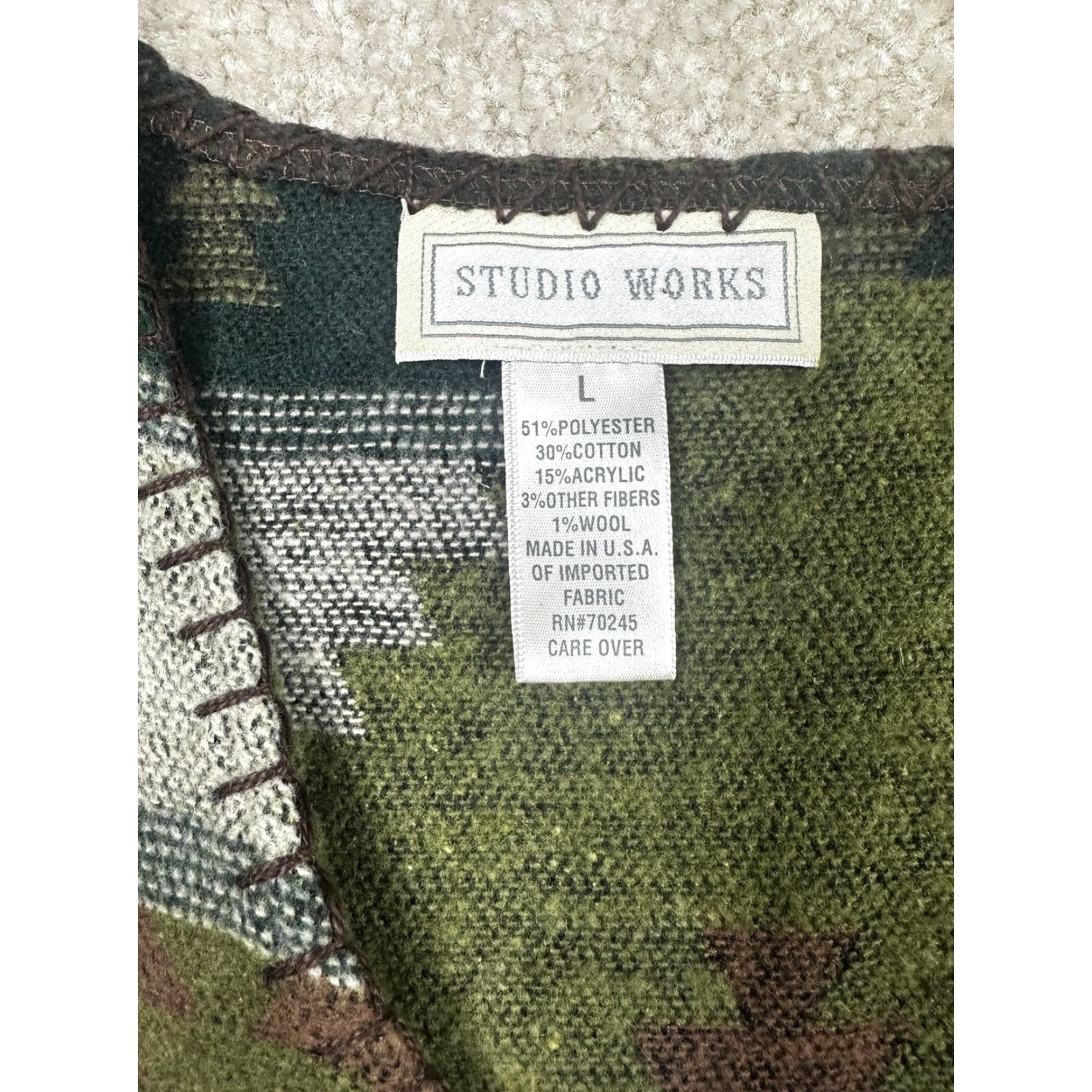 Vintage VINTAGE 90s Green Aztec Southwestern Vest Women L Sleeveless Cotton Blend Size L / US 10 / IT 46 - 3 Thumbnail