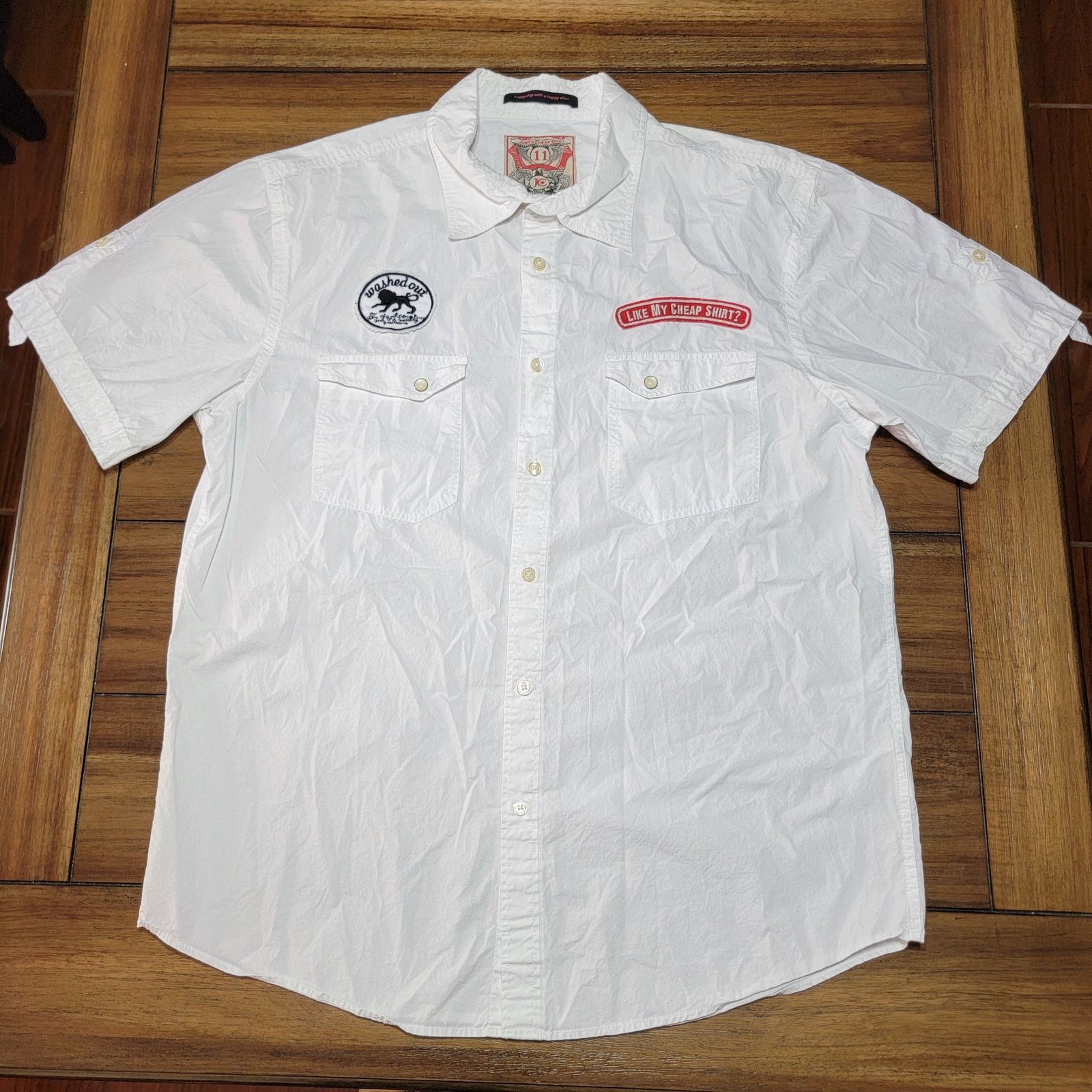 Other Just A Cheap Shirt White Full Button w/ Patches - Size XXL* Size US XXL / EU 58 / 5 - 1 Thumbnail