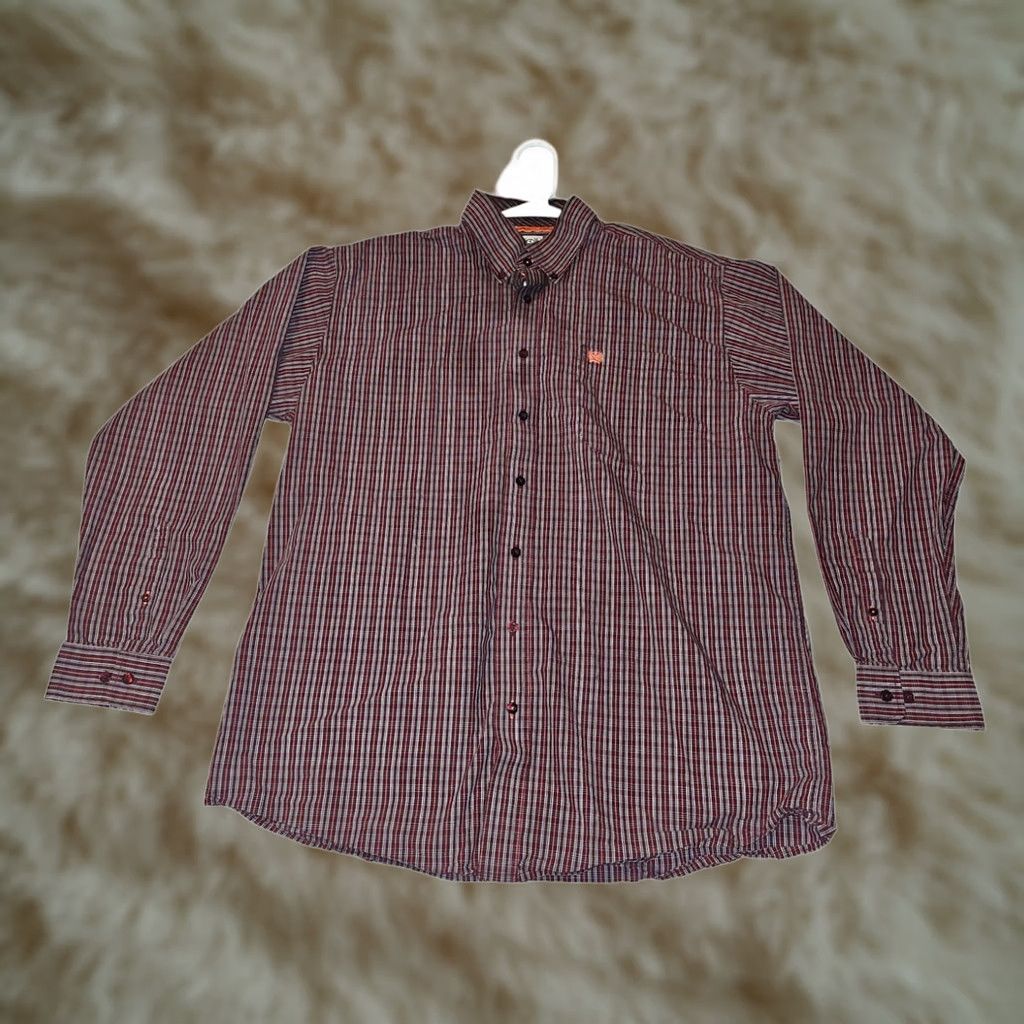 Vintage Cinch Shirt Mens L Red Button Down Men Long Sleeve Check Western Cowboy Casual Size US L / EU 52-54 / 3 - 1 Thumbnail
