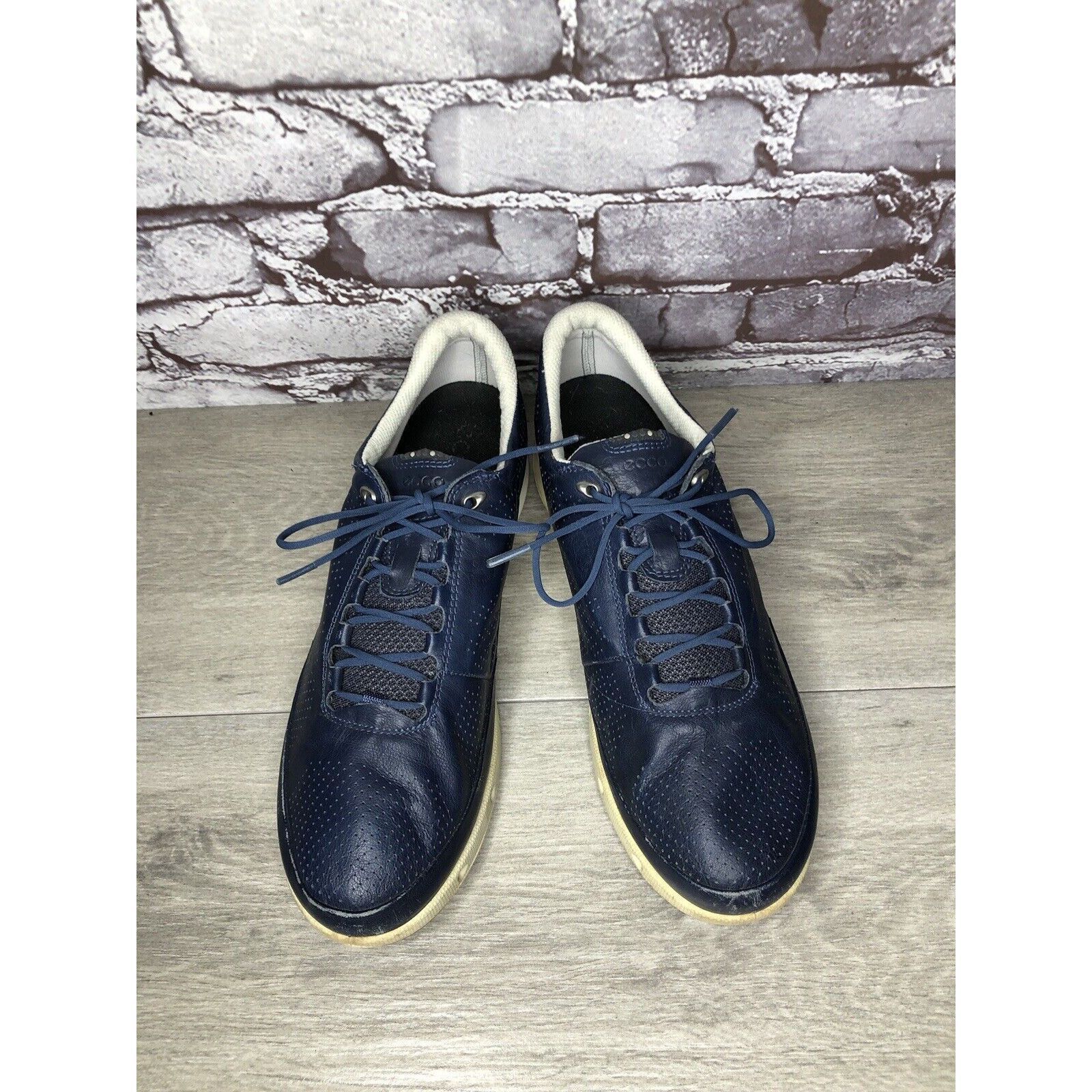Ecco Ecco Blue Yak Leather Casual Comfort Lace Up Spikeless Golf Size US 11 / IT 41 - 19 Thumbnail