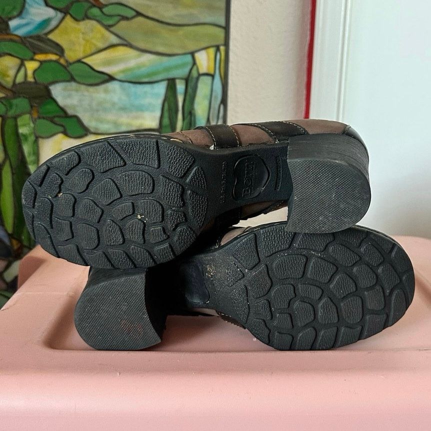 Born born brown and black chunky slip on heels shoes Size US 7.5 / IT 37.5 - 5 Thumbnail
