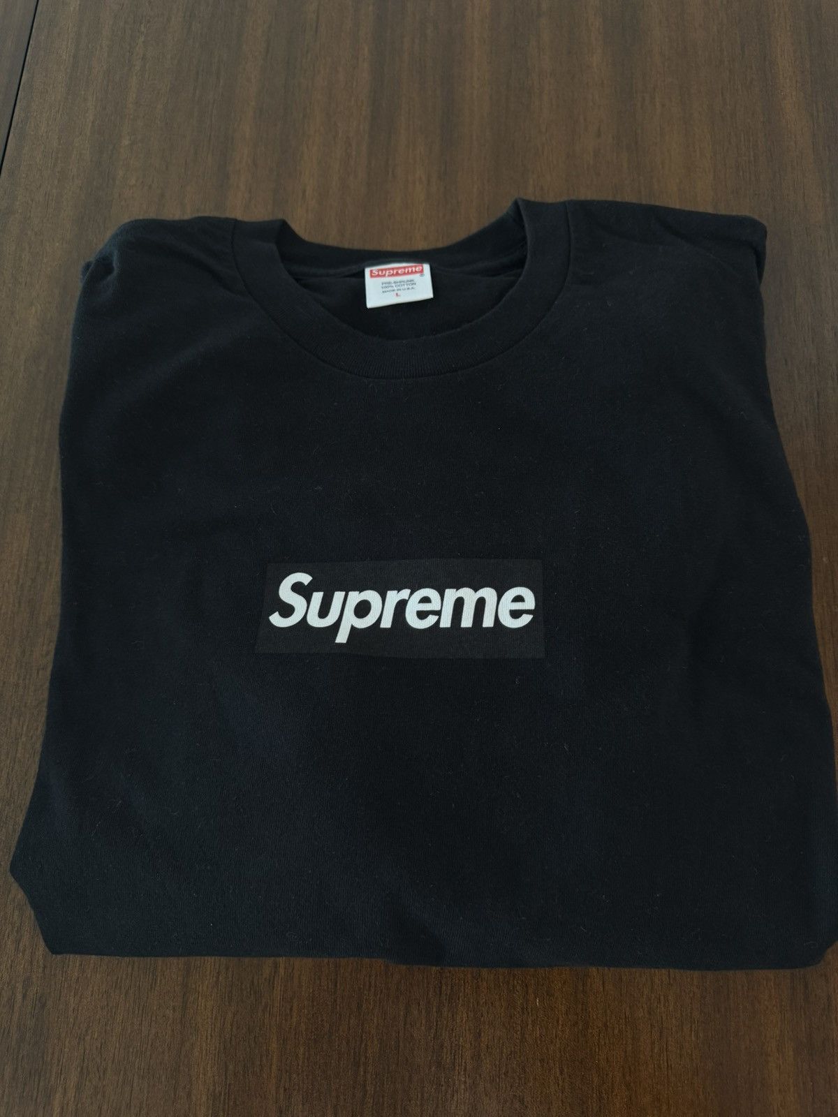 Supreme Supreme Box Logo L/S Tee (Navy) | Grailed