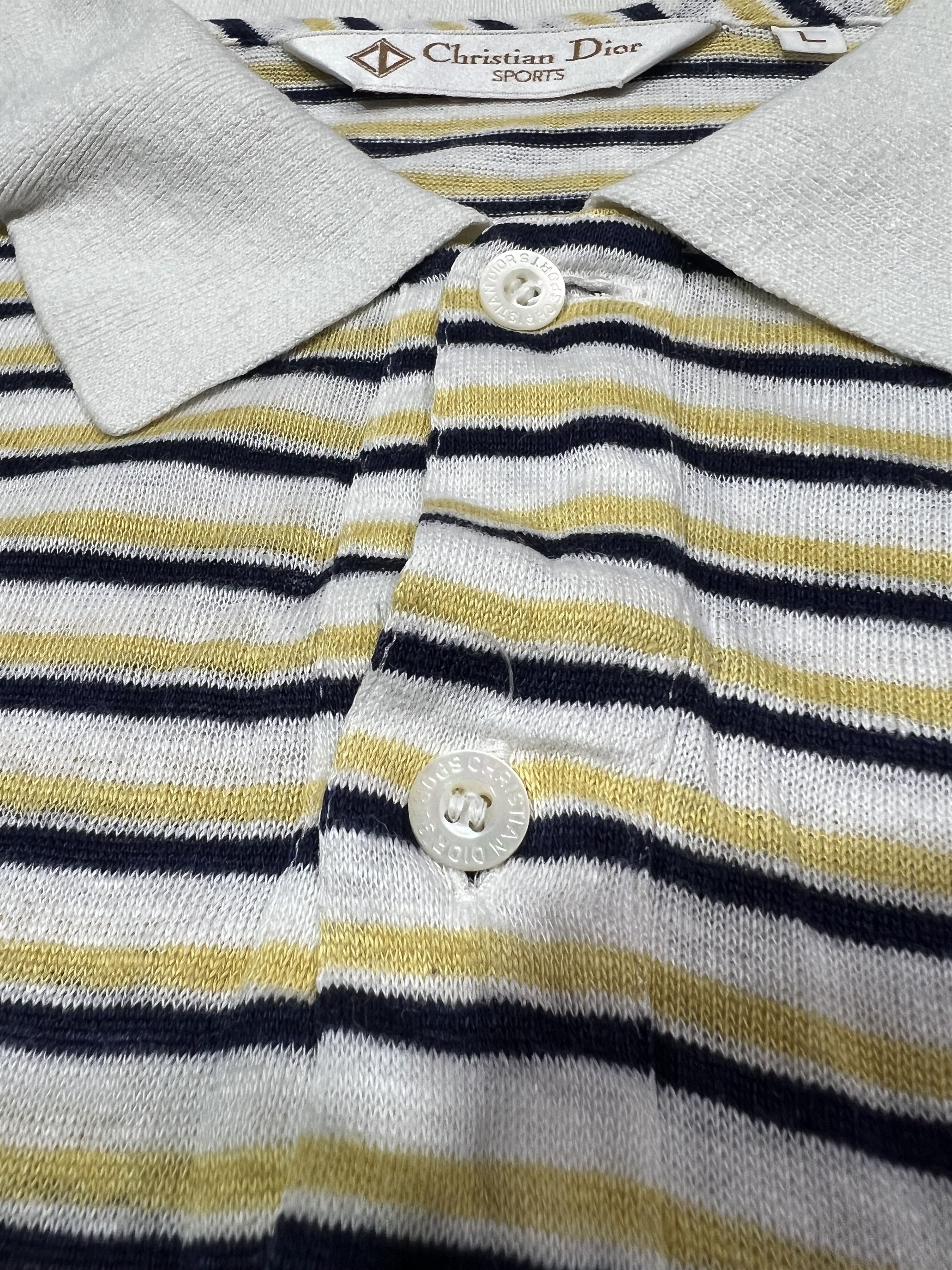 Christian Dior Monsieur 2000s Dior Sports Stripe Oversized Polo Shirt Size US L / EU 52-54 / 3 - 4 Thumbnail