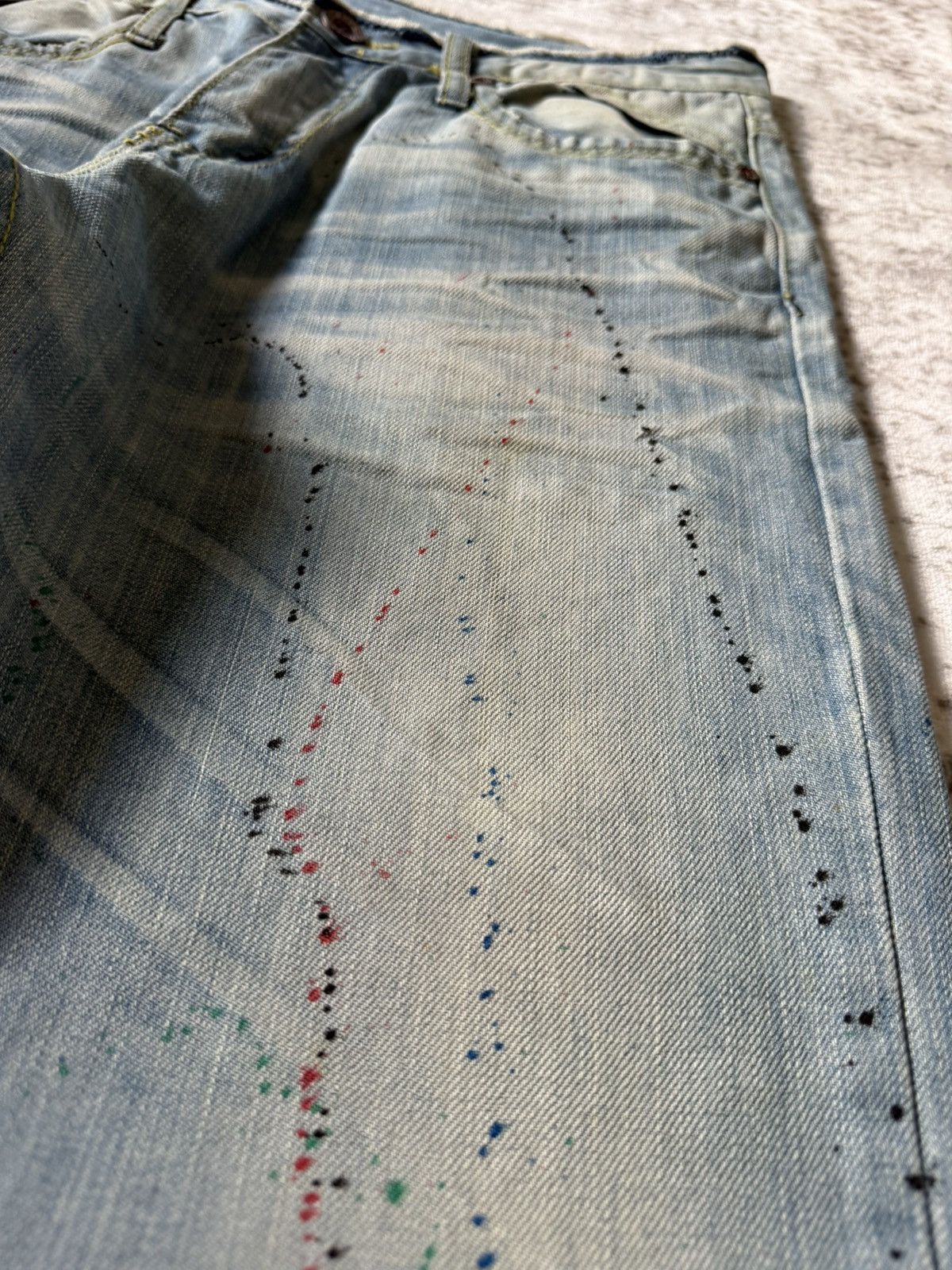 Hysteric Glamour Crazy Leopard Japan Paint Splatter Honeycomb Loose Jeans Size US 30 / EU 46 - 10 Thumbnail
