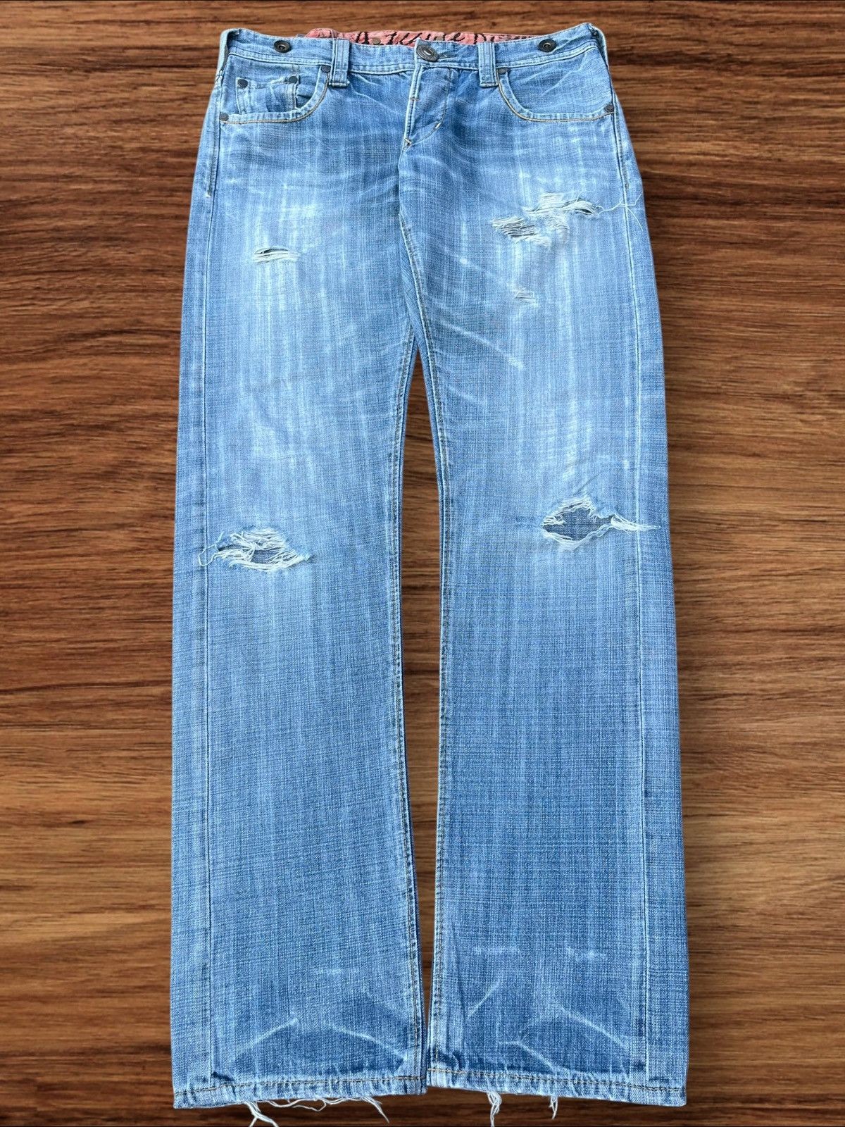 Japanese Brand Vintage Japanese Ant Gauge Distressed Frayed Leg Jeans Size US 30 / EU 46 - 1 Thumbnail