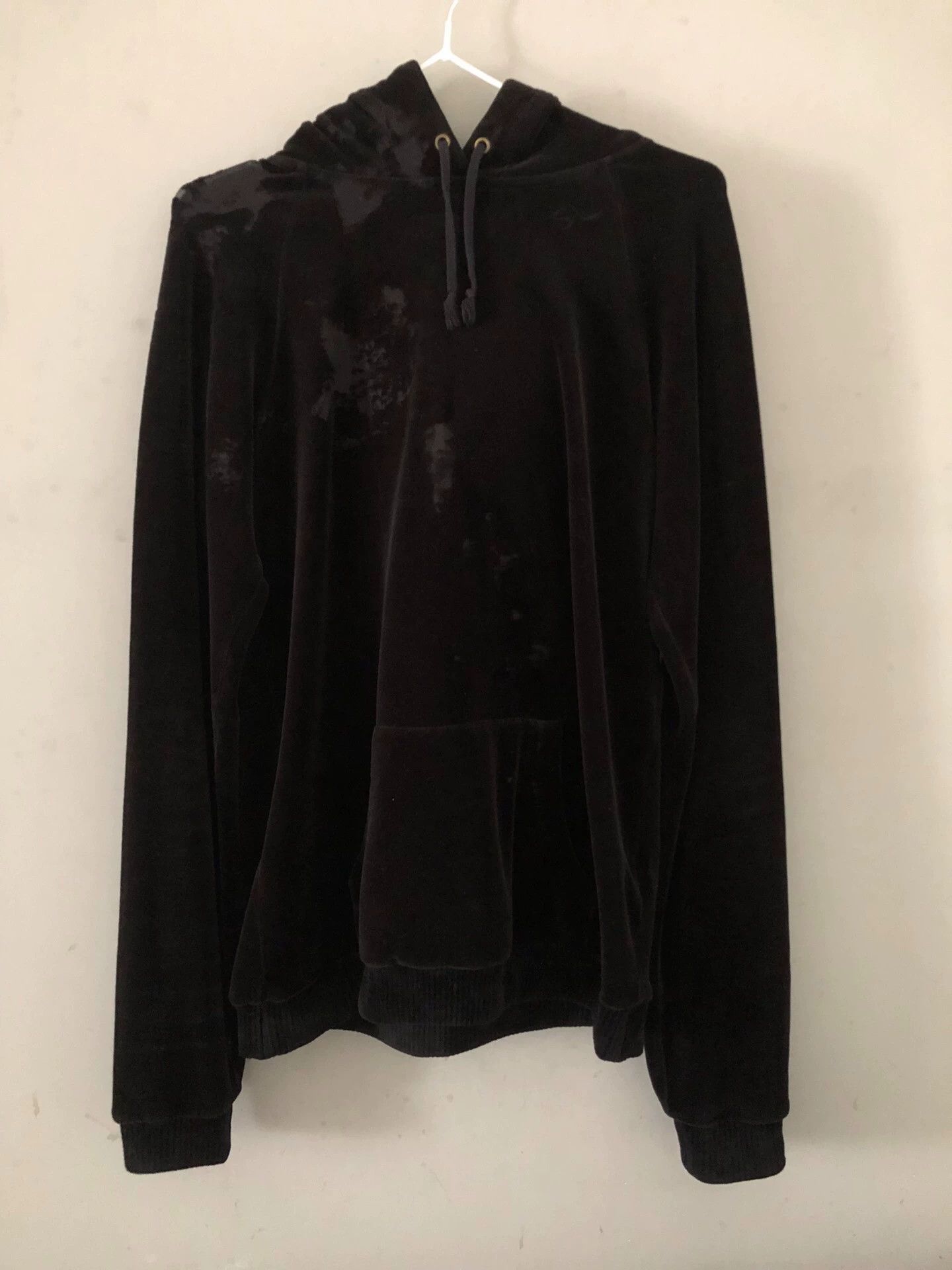 Saint Laurent Paris Saint Laurent Paris 18ss Black Velvet Distressed Hoodie S Size S / US 4 / IT 40 - 1 Thumbnail