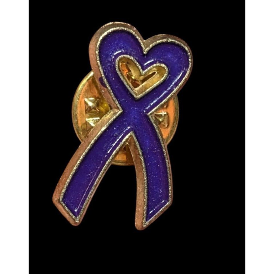 Other Autism Awareness Purple Heart Ribbon Lapel Pin Size ONE SIZE - 1 Thumbnail