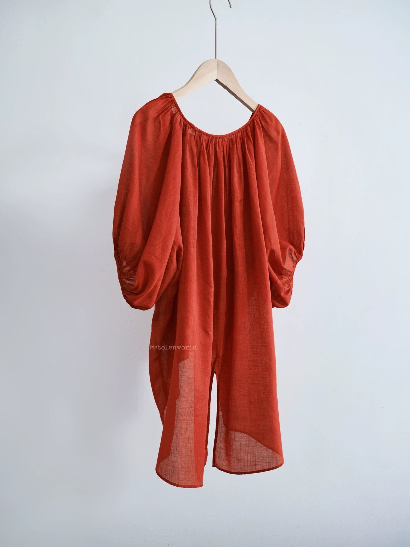 Kapital Kapital Vintage Rust Red Lantern Sleeve Blouse Women's Size S / US 4 / IT 40 - 4 Thumbnail