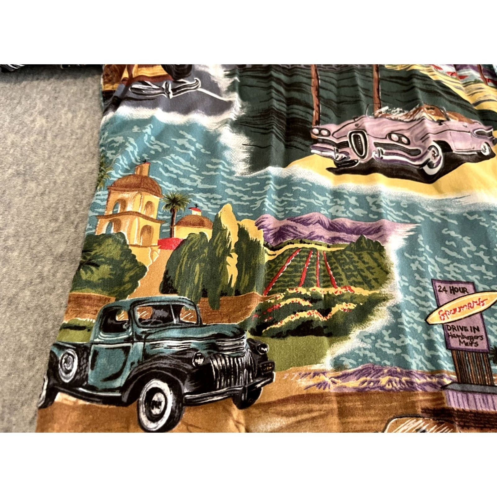 Reyn Spooner Reyn Spooner California Classic Cars Rayon Hawaiian Shirt Medium/Large Hip Santana? Size US M / EU 48-50 / 2 - 4 Thumbnail