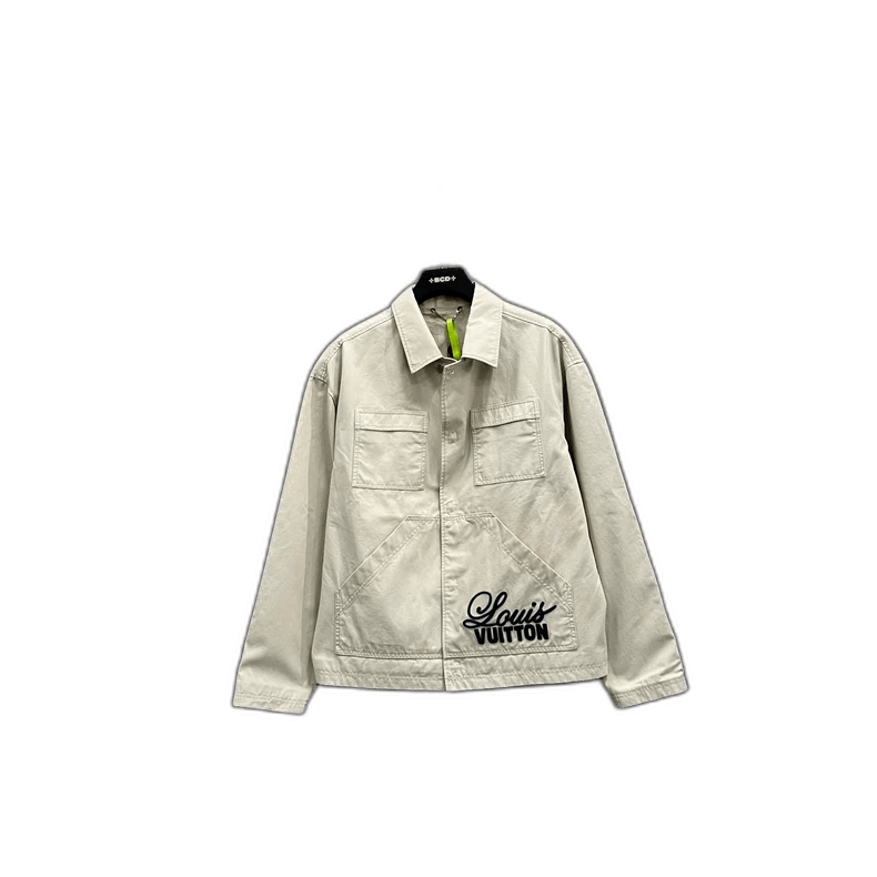 louis vuitton beige logo work jacket