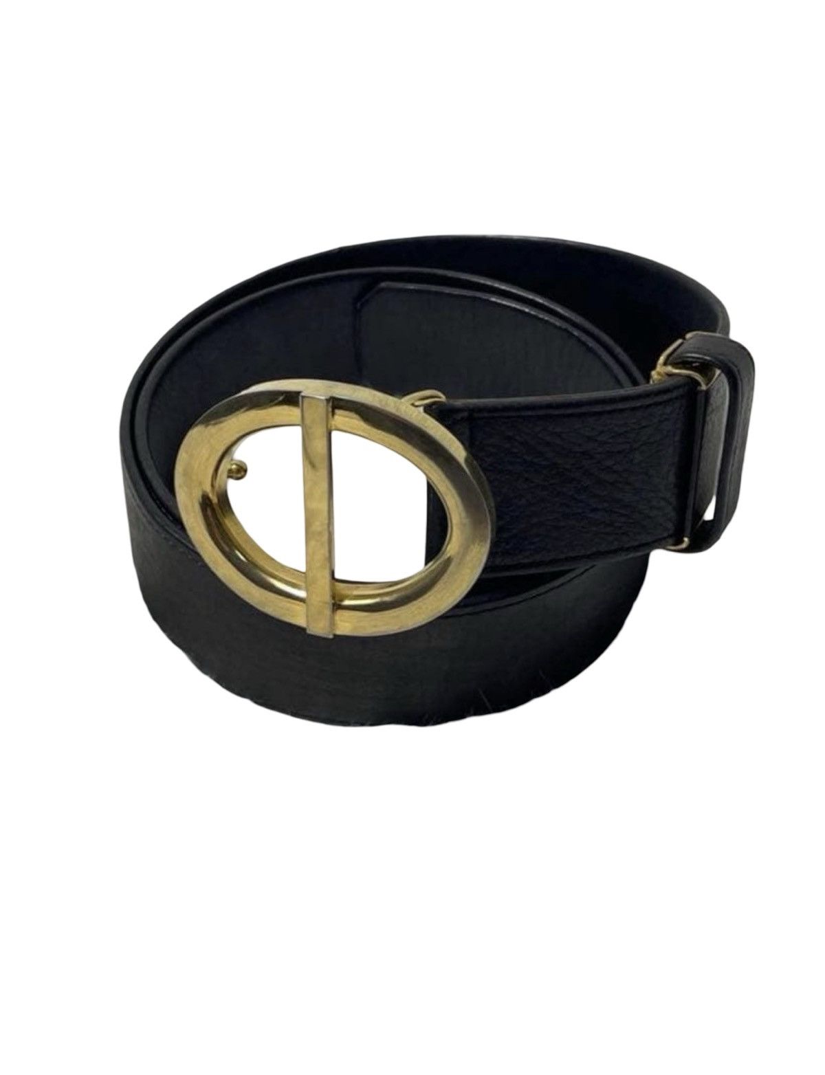Dior Christian Dior Pebbled Leather Oval CD Logo Buckle Belt Size ONE SIZE - 1 Thumbnail