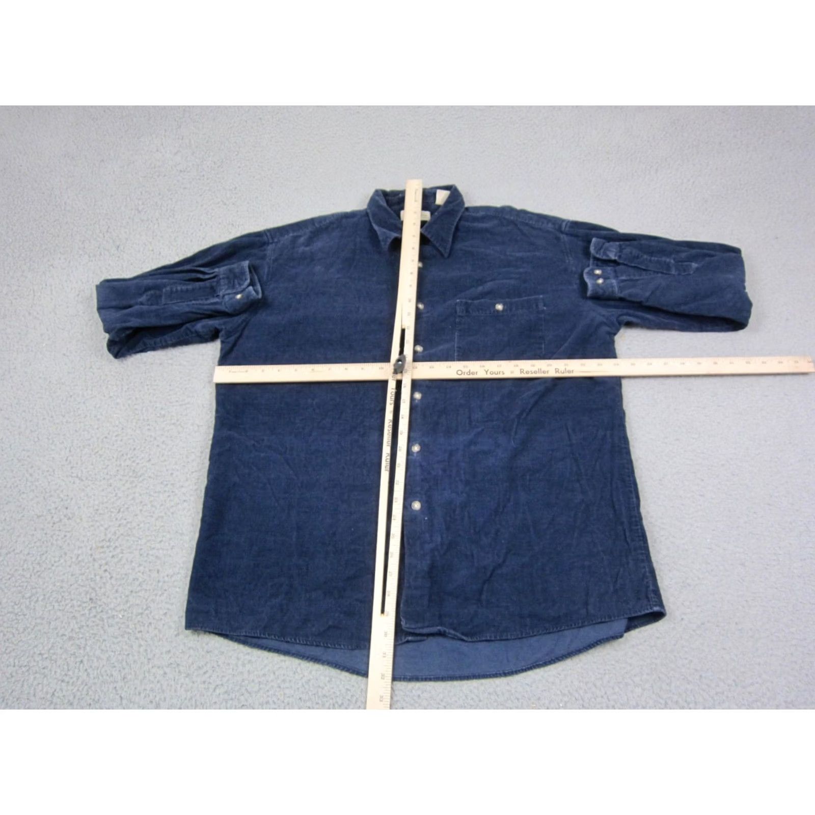 Vintage VINTAGE St Johns Bay Corduroy Shirt Mens L Blue Cotton Button Up Classic 90s Size US L / EU 52-54 / 3 - 5 Thumbnail