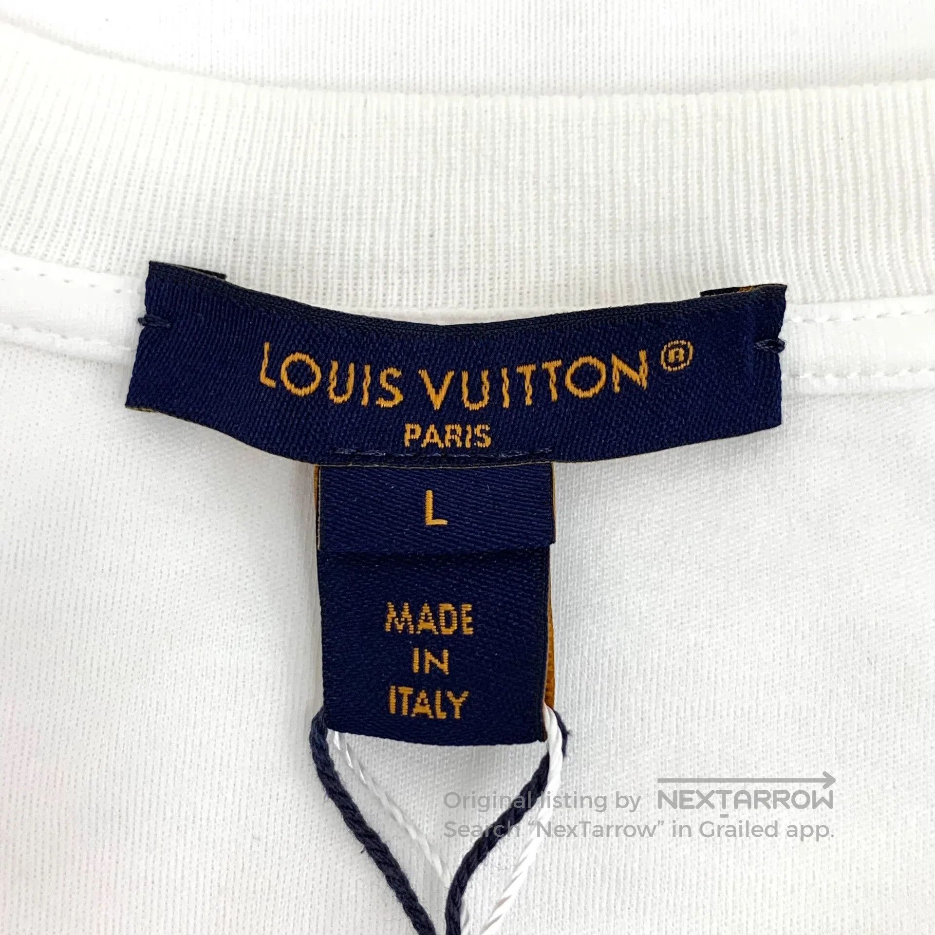 Louis Vuitton Louis Vuitton White Logo Rope Print Cotton Round Neck Shor Size US L / EU 52-54 / 3 - 6 Thumbnail