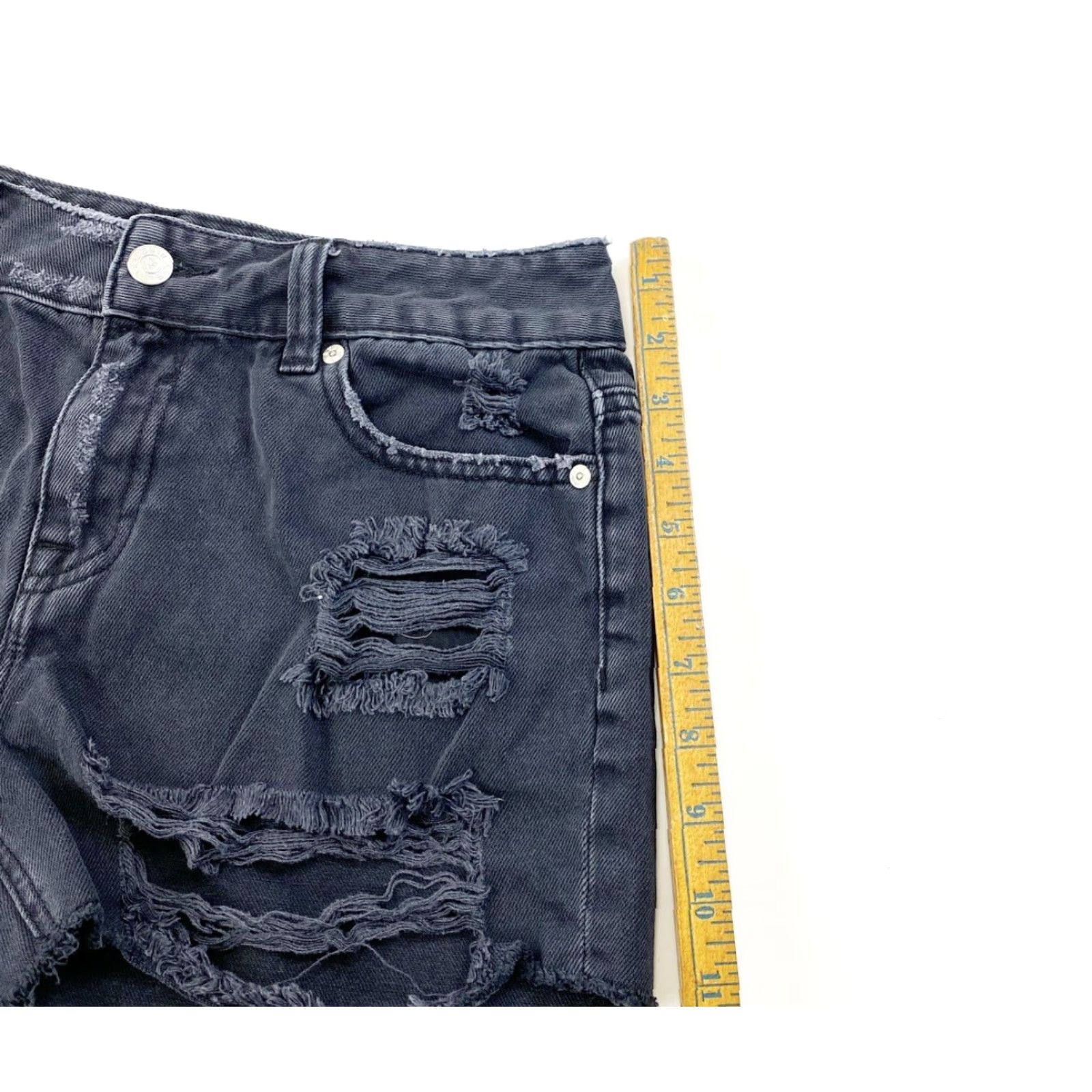 Vintage VIGOSS Shorts Women’s 26 Black The Jagger Short Distressed Denim Cut off Size 26" / US 2 / IT 38 - 7 Thumbnail