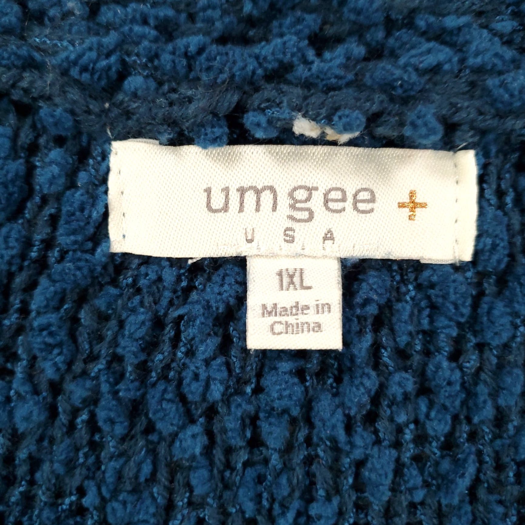 Vintage UMGEE Cardigan Women Chunky Knit Long Sleeve Open Pockets 1XL Teal Blue Green Knobby Size XL Relaxed Regular Bohemian Classic Vintage No Size XL / US 12-14 / IT 48-50 - 7 Thumbnail