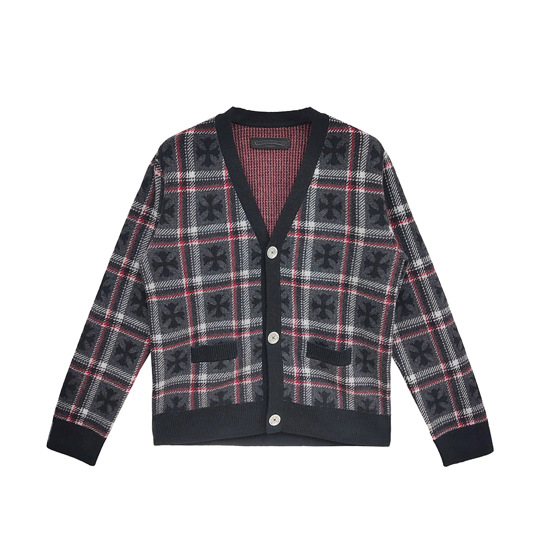 Chrome Hearts Chrome Hearts Cashmere Black&Red Cross Plaid Sweater Size M / US 6-8 / IT 42-44 - 1 Thumbnail