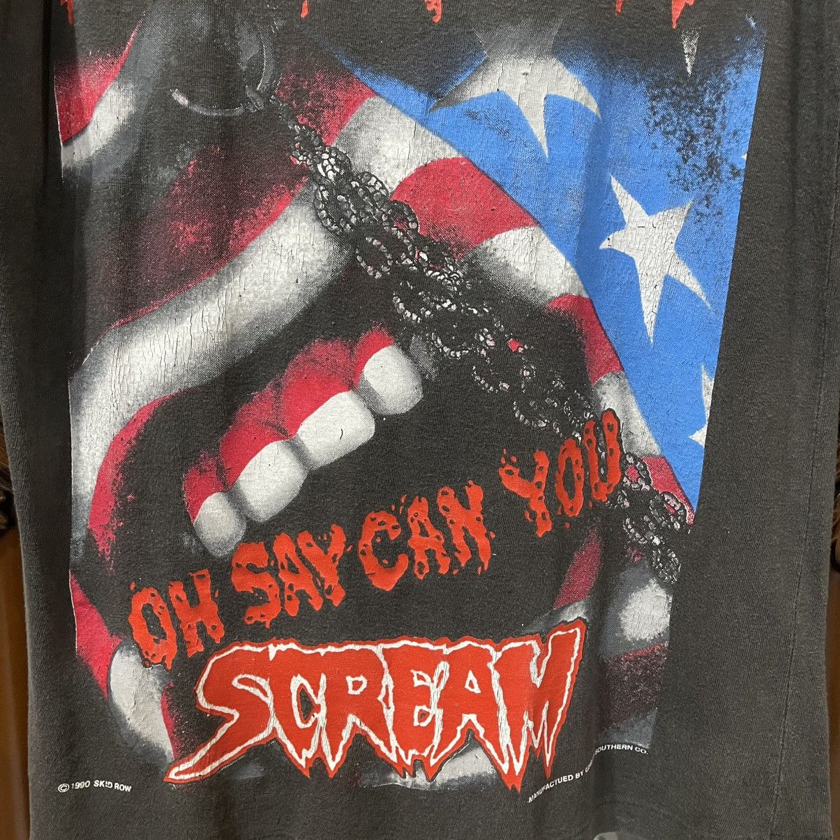 Band Tees Thrashed faded vtg skid row oh say can you scream 1990 tee Size US M / EU 48-50 / 2 - 3 Thumbnail