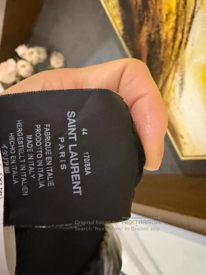 Saint Laurent Paris Saint Laurent Paris Black and White Tie-Dye Ink Silk Jacke Size US S / EU 44-46 / 1 - 4 Thumbnail