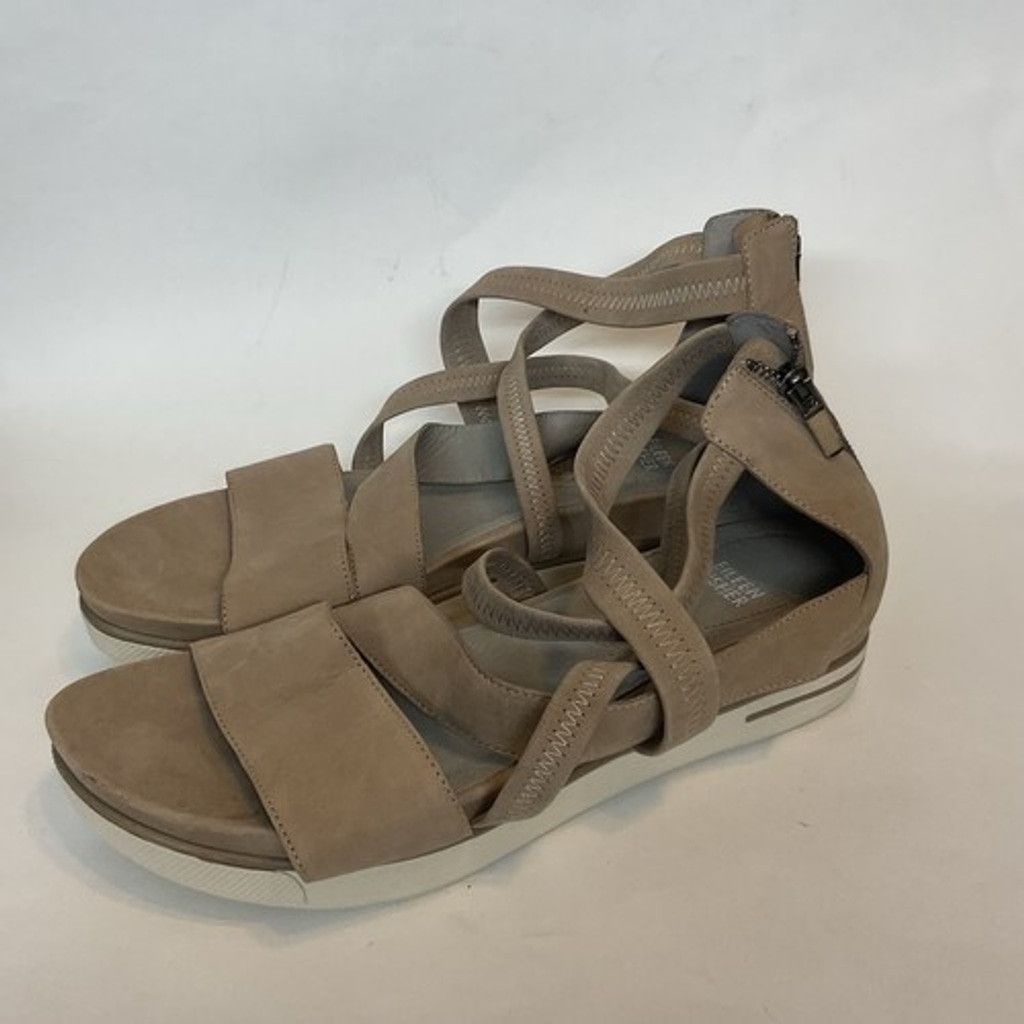 Eileen Fisher NWD Eileen Fisher Tan Zip Platform Sneaker Sandals Women 11 Size US 8 / IT 38 - 1 Thumbnail