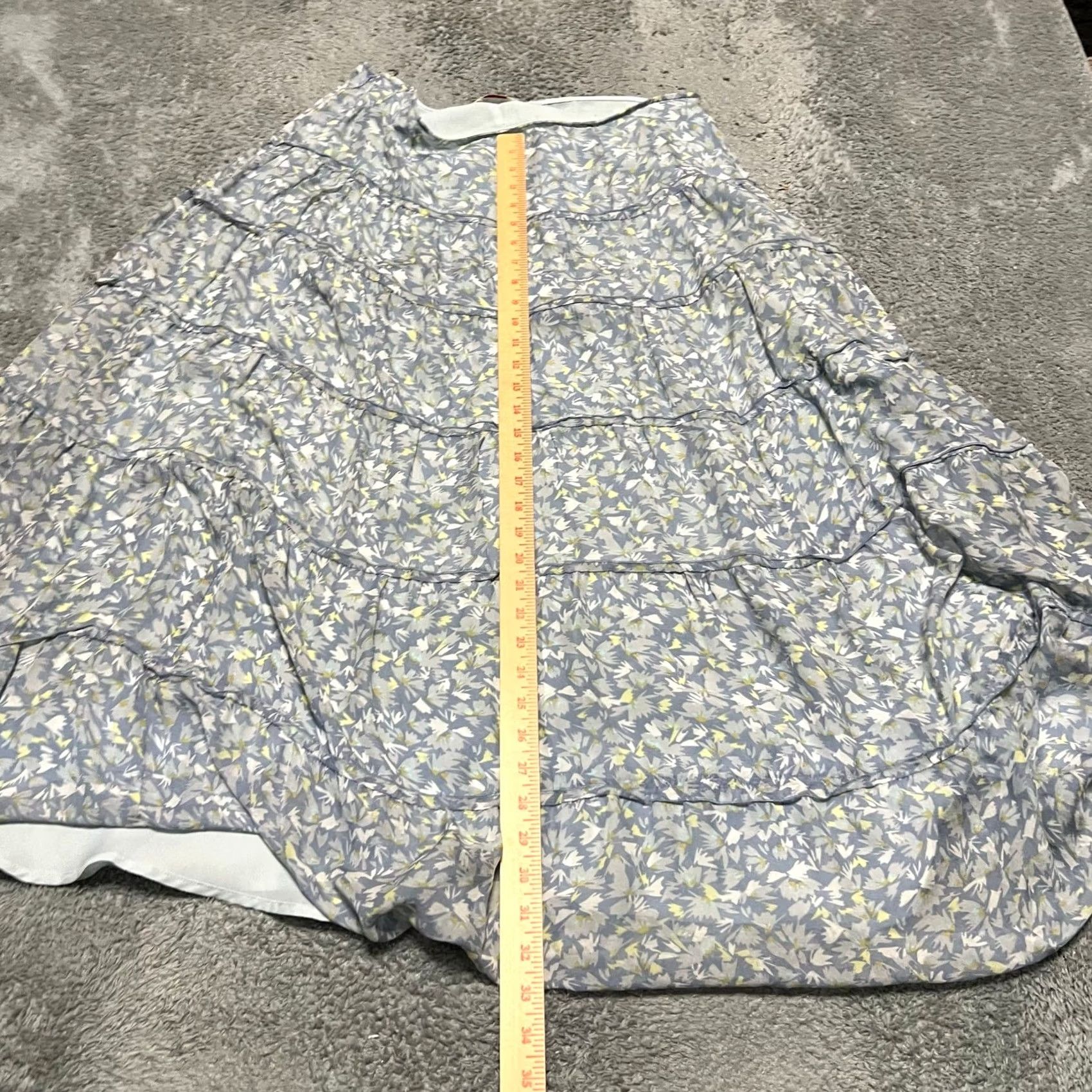 Vintage Sundance Maxi Skirt Women 12 Tiered Floral Silk Long Blue Lined Size 34" / US 12 / IT 48 - 5 Thumbnail