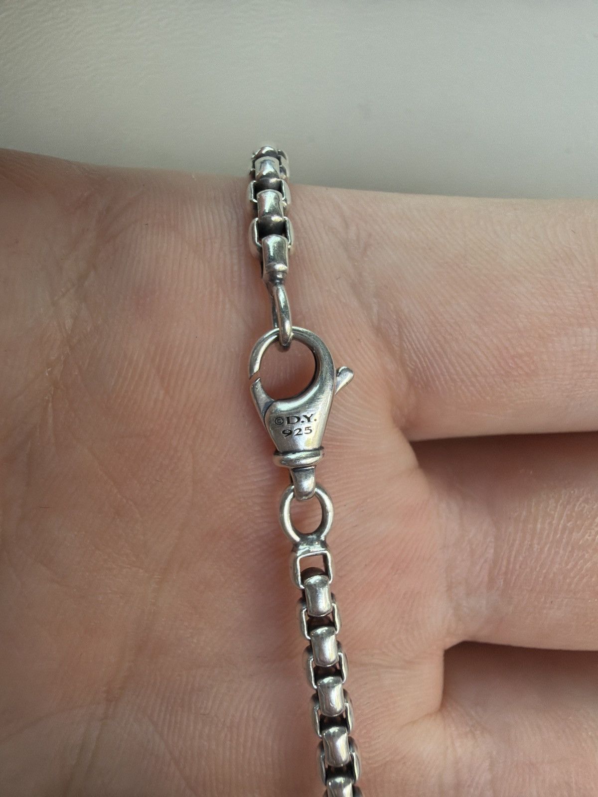 David Yurman David Yurman Sterling Silver Box Chain Necklace 925 DY 2.7mm Size ONE SIZE - 5 Thumbnail