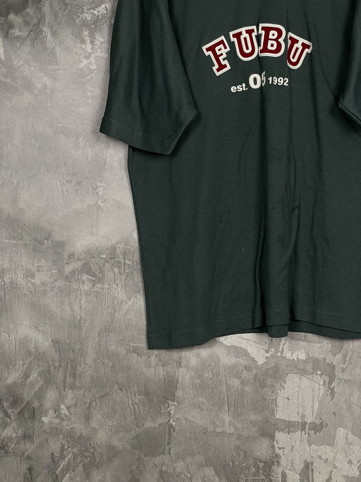 Fubu × Vintage ‼️ Vintage 90s Fubu Distressed Big Logo Tee Skate T Shirt Size US XL / EU 56 / 4 - 5 Thumbnail