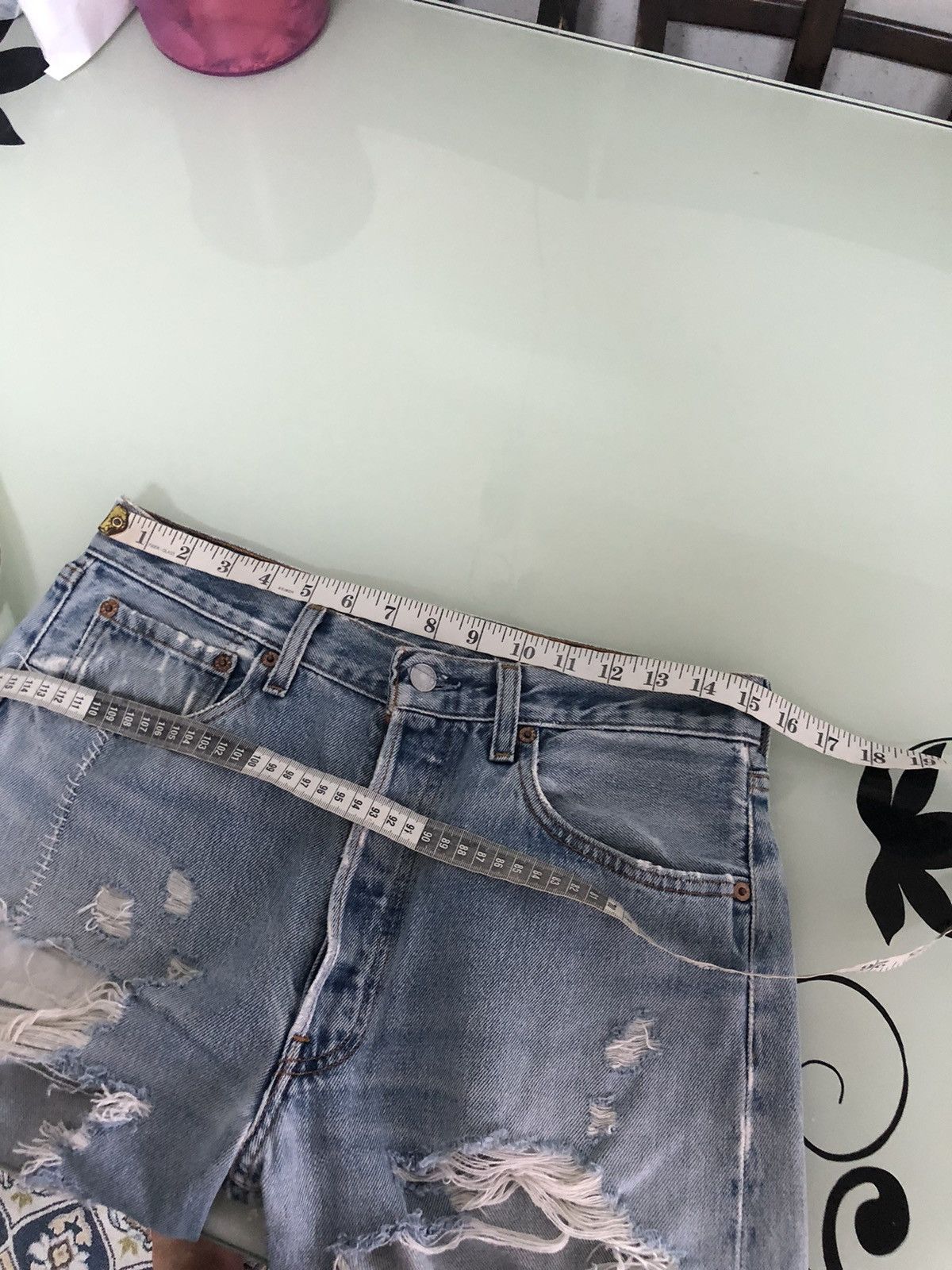 Levi's Kapital Style Vintage 90s Levis 501 Distressed Jeans Size US 30 / EU 46 - 20 Thumbnail