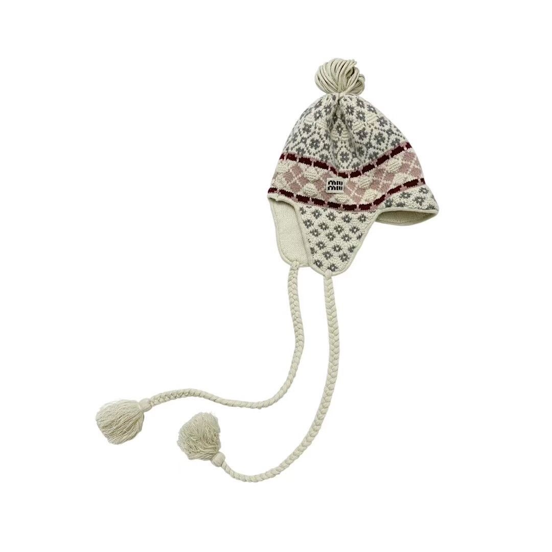 Miu Miu Miu Miu Fair Isle Knit Earflap Hat Size ONE SIZE - 1 Thumbnail
