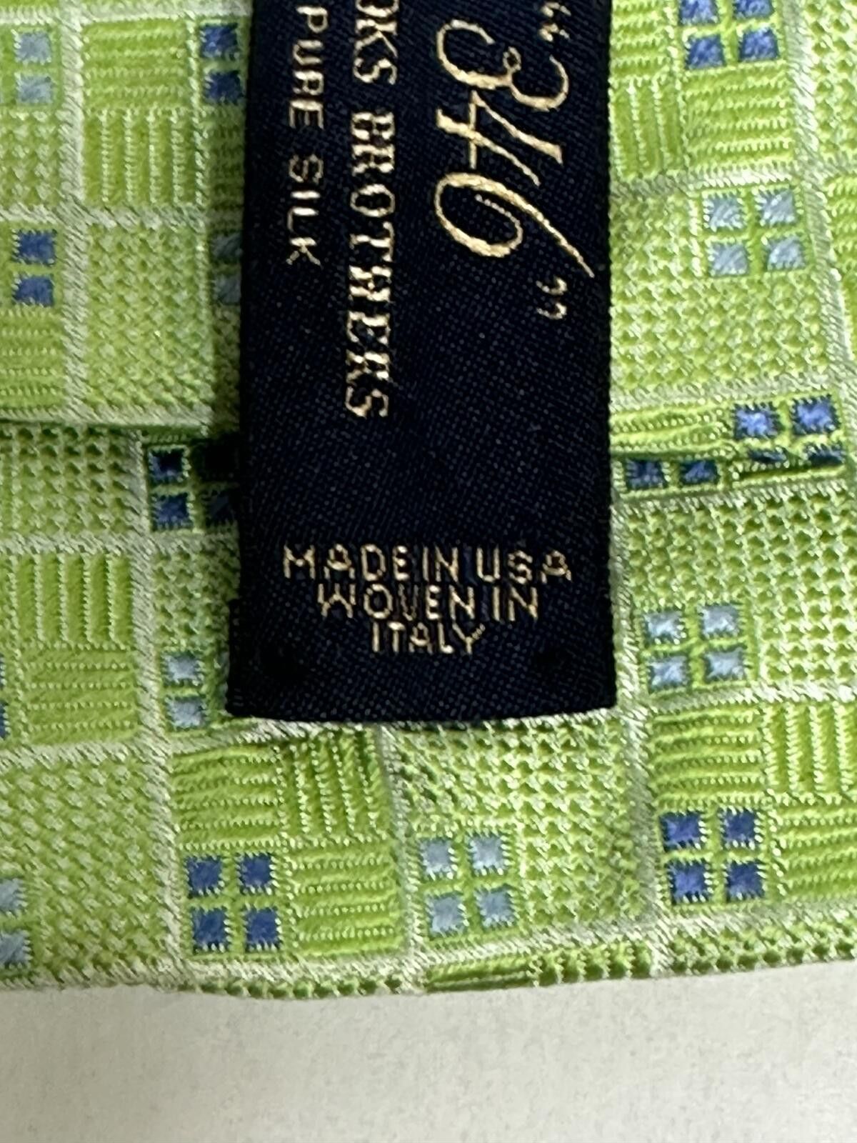 Brooks Brothers Brooks Brothers green/blue geometric 100% silk necktie Size ONE SIZE - 4 Thumbnail