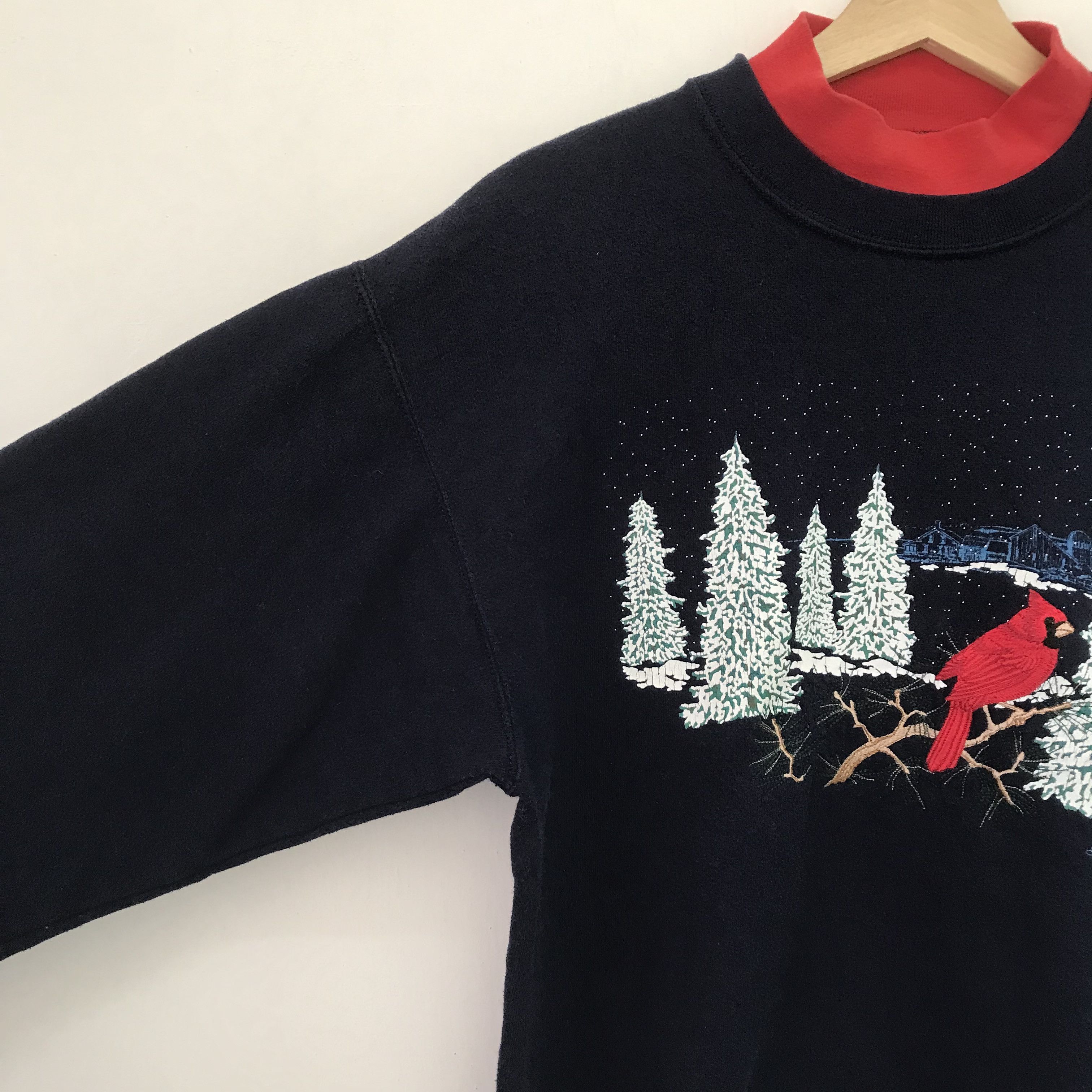 Vintage Vintage 90s Cardinal Bird Blue Sweatshirt Medium - 483 Size US M / EU 48-50 / 2 - 4 Thumbnail