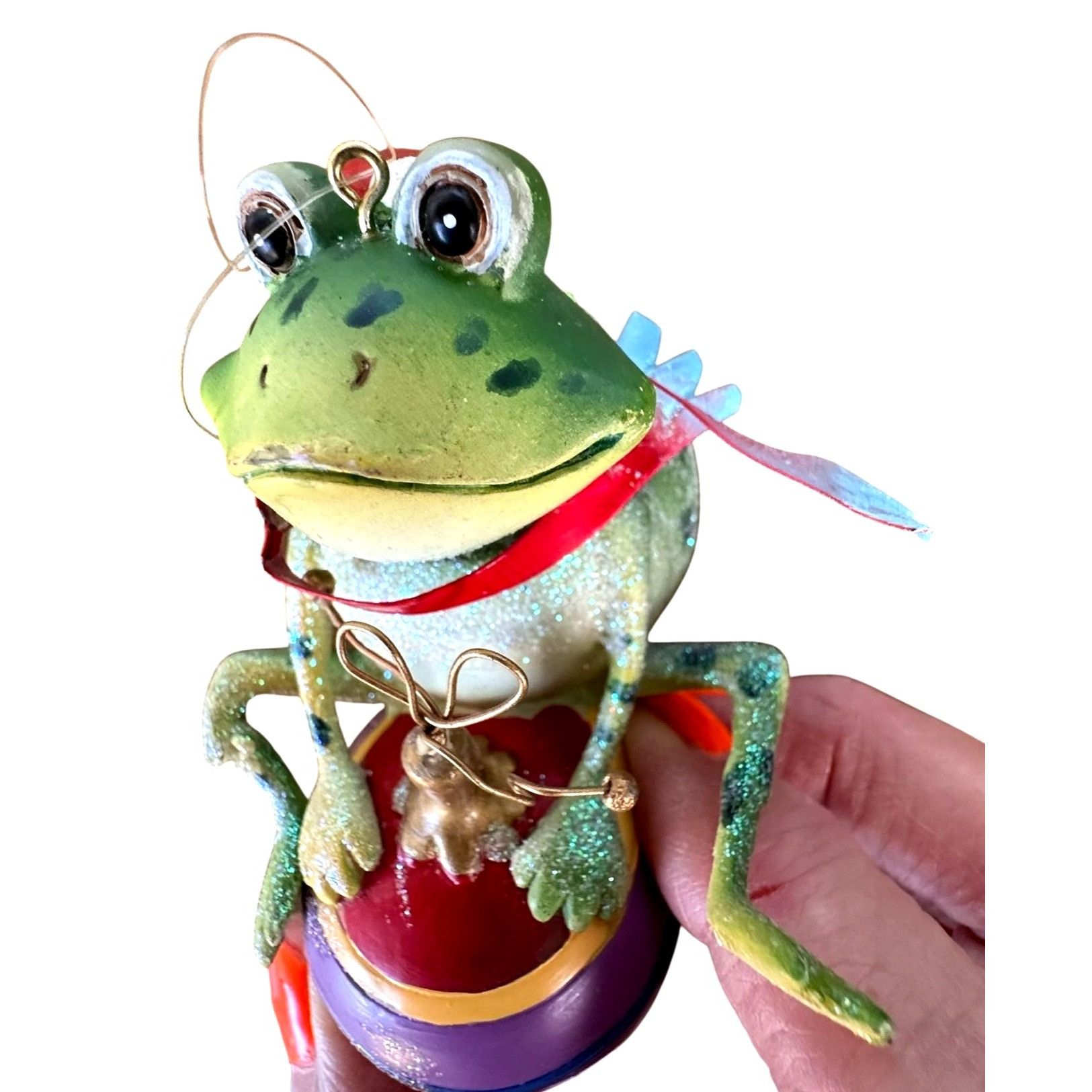 Vintage Vintage Frog Ornament Christmas Sitting On Ornament Whimsica Size ONE SIZE - 6 Thumbnail